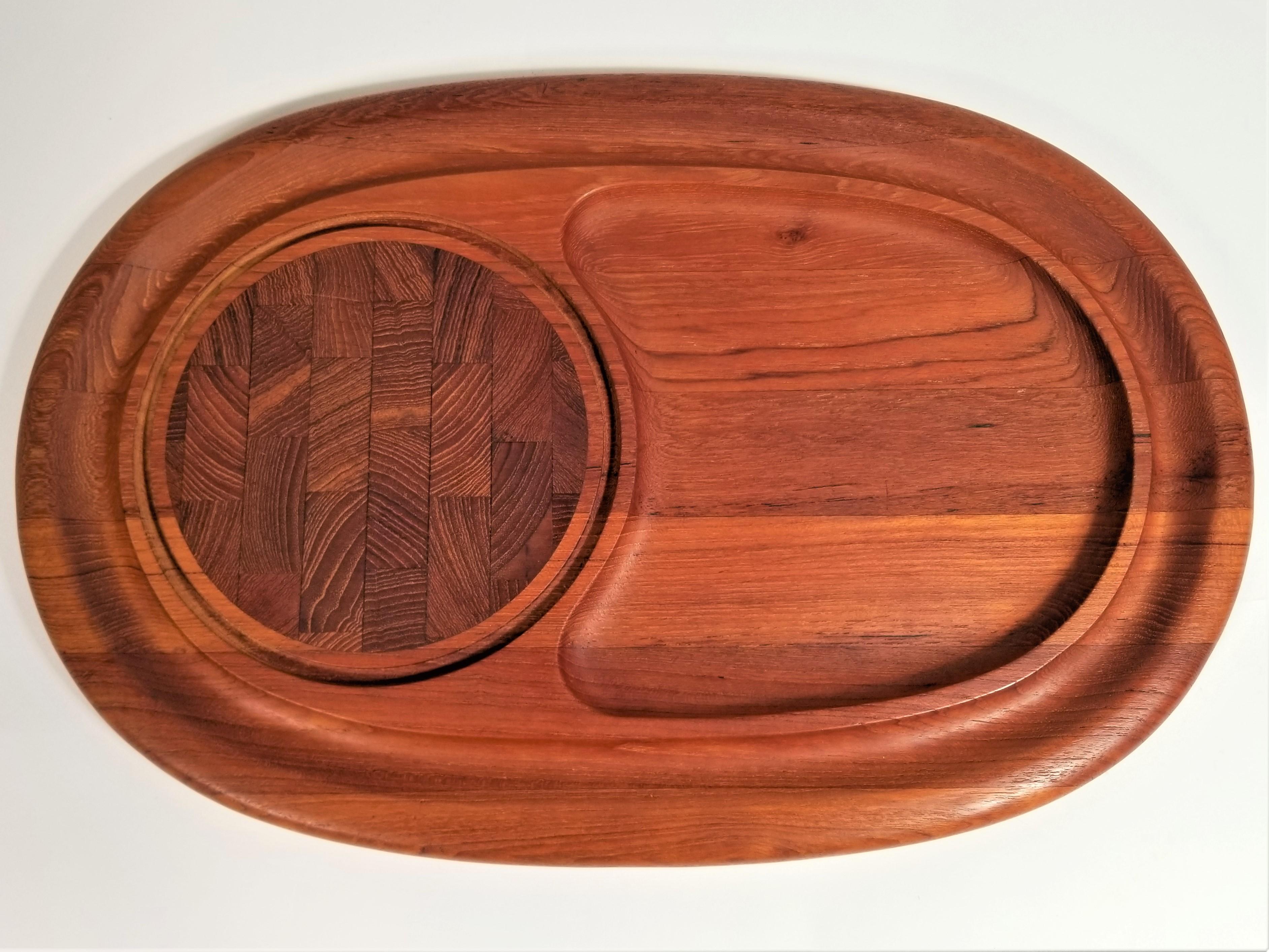 Midcentury 1960s signed Jens Quistgaard Dansk teak tray. Cheese or charcuterie. Board.