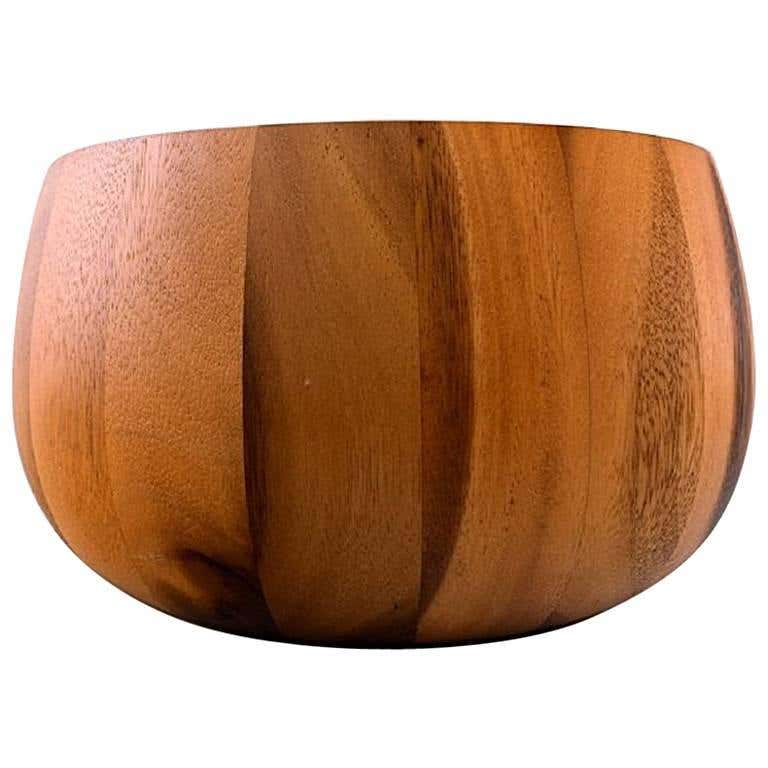 Danish Staved Teak Bowl For Sale at 1stDibs