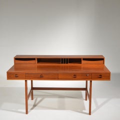 Jens Quistgaard für Løvig Teakholz-Schreibtisch mit klappbarer Tischplatte:: 1966