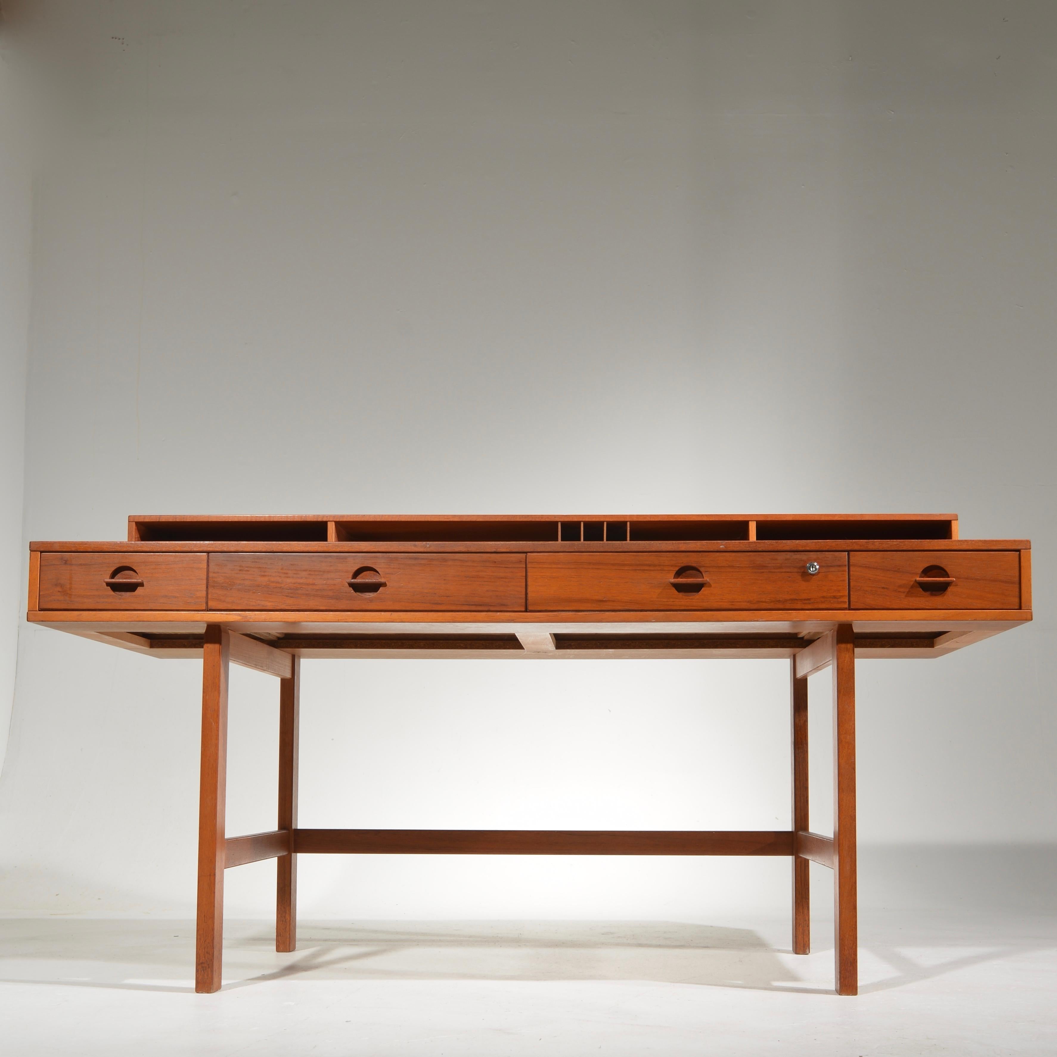 Walnut Jens Quistgaard for Løvig Teak Flip-Top Executive Desk, 1966