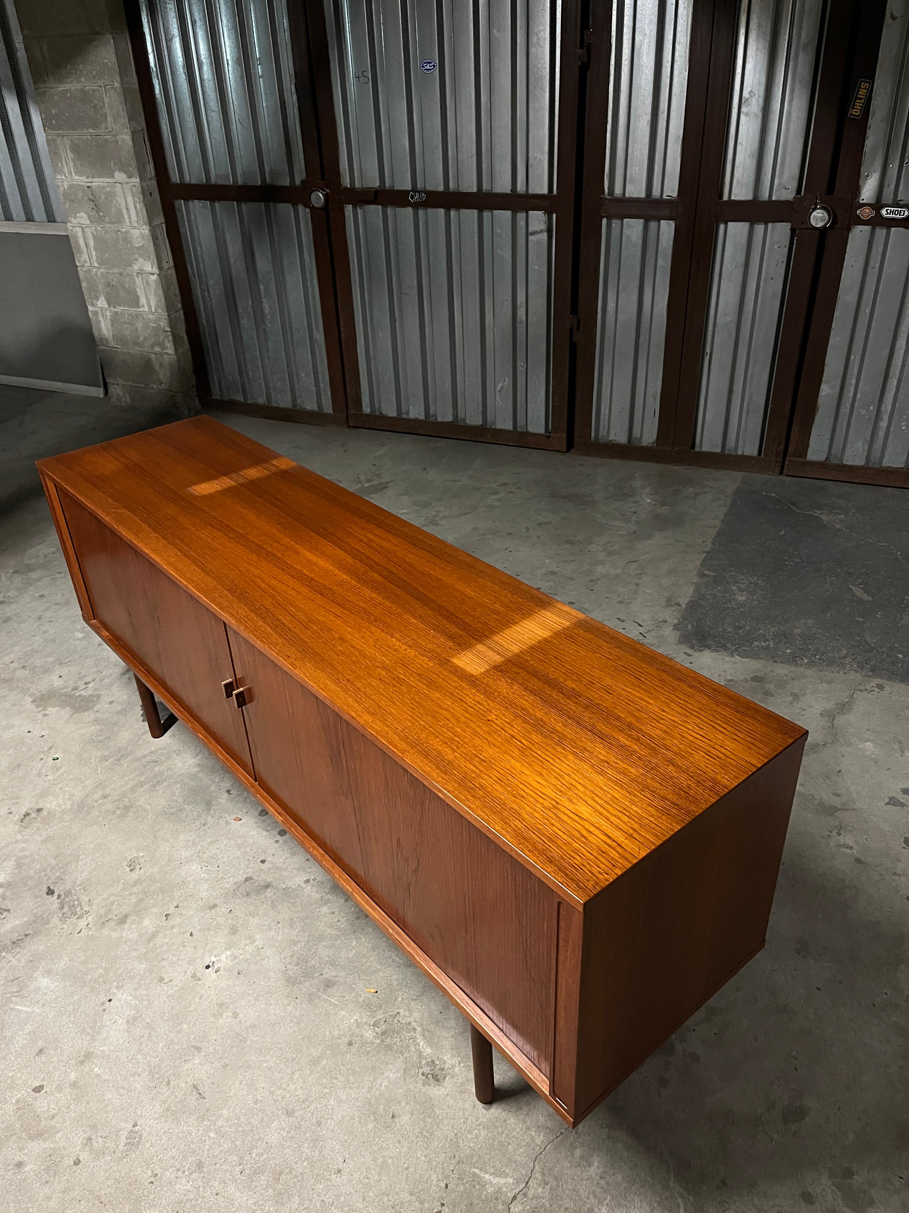 Jens Quistgaard for Peter Løvig Nielsen Tambour Door Teak Credenza 1973 'Signed' For Sale 3