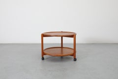 Jens Quistgaard Inspired Mid-Century 2 Tiered Danish Teak Rolling Bar Cart