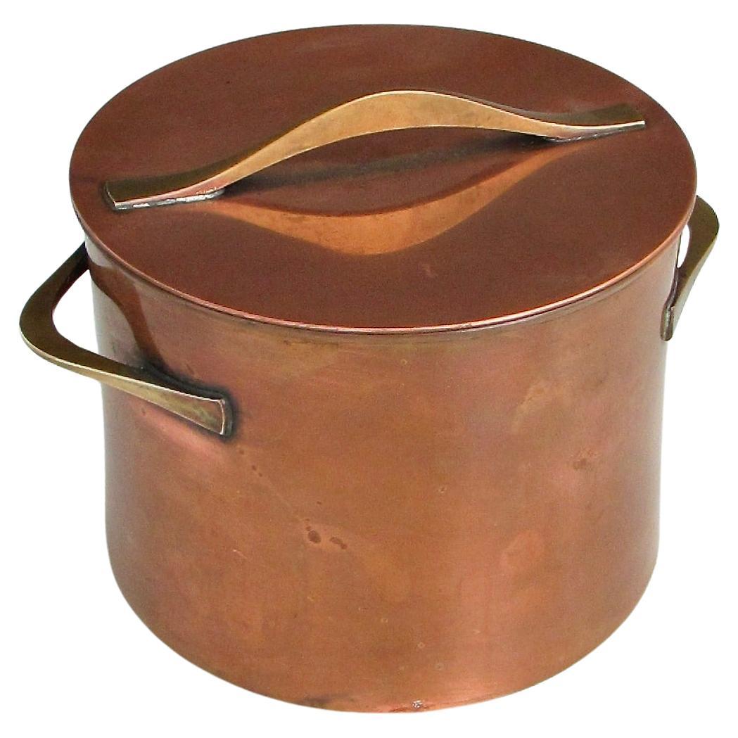 Jens Quistgaard JHQ copper ice bucket with porcelain insert for Dansk Denmark