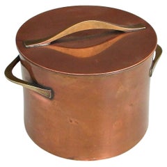 Jens Quistgaard JHQ copper ice bucket with porcelain insert for Dansk Denmark
