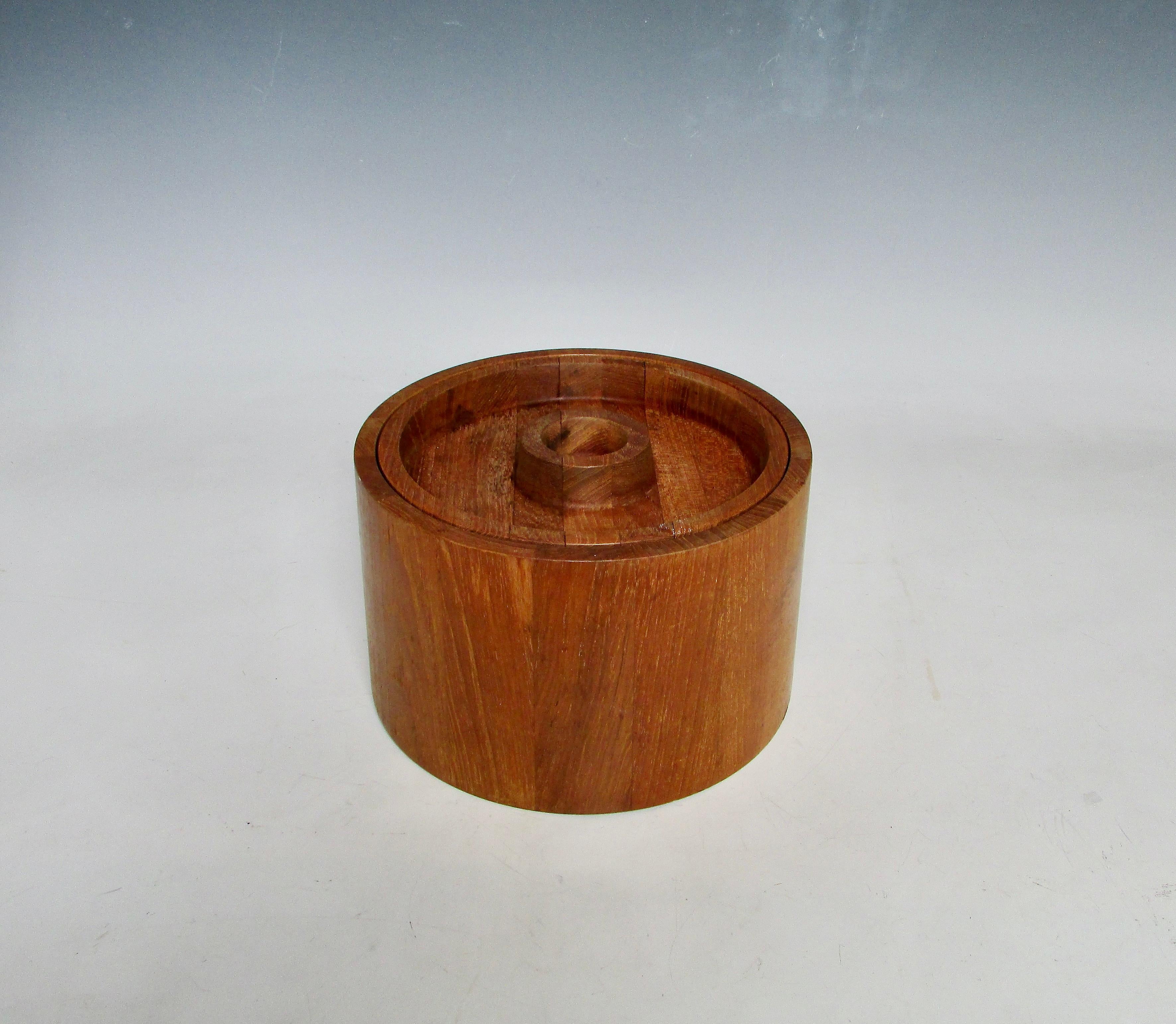 Jens Quistgaard JHQ Dansk Denmark Round Teak Ice Bucket For Sale 4