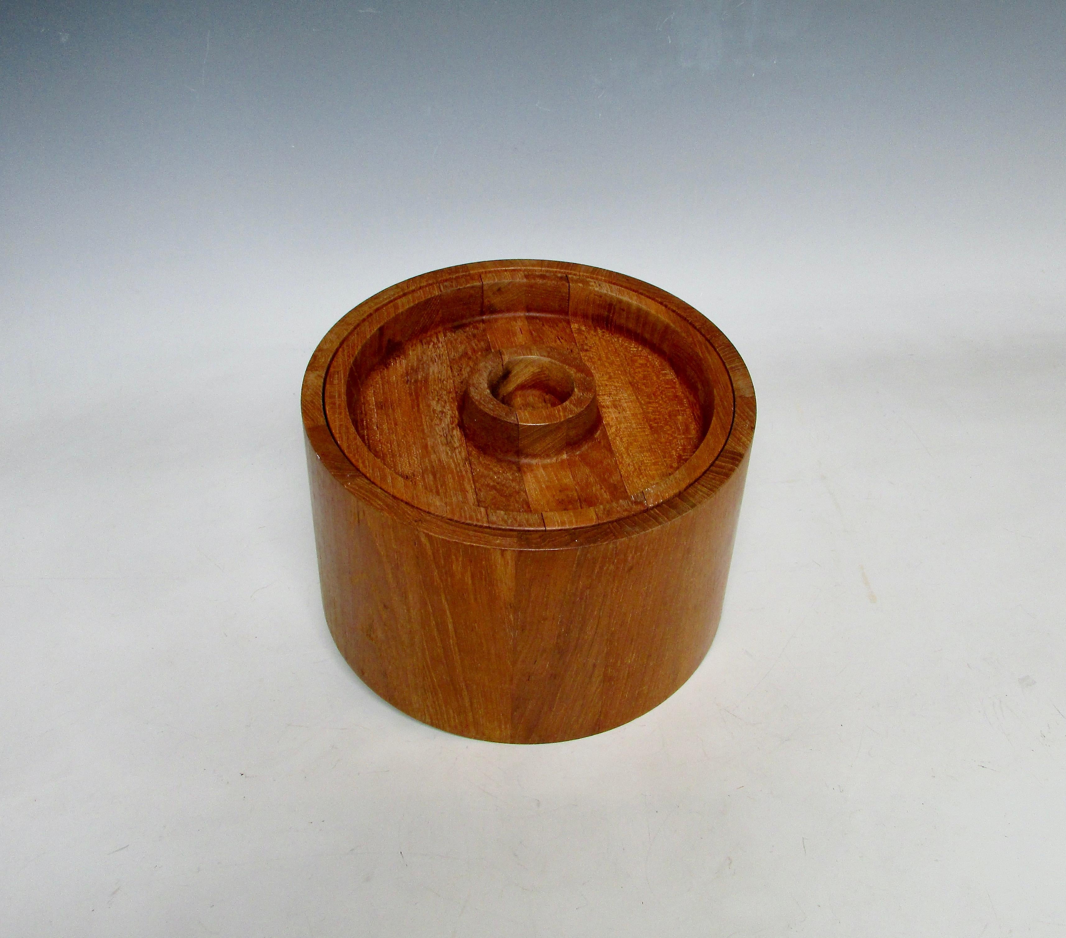 Jens Quistgaard JHQ Dansk Denmark Round Teak Ice Bucket For Sale 5