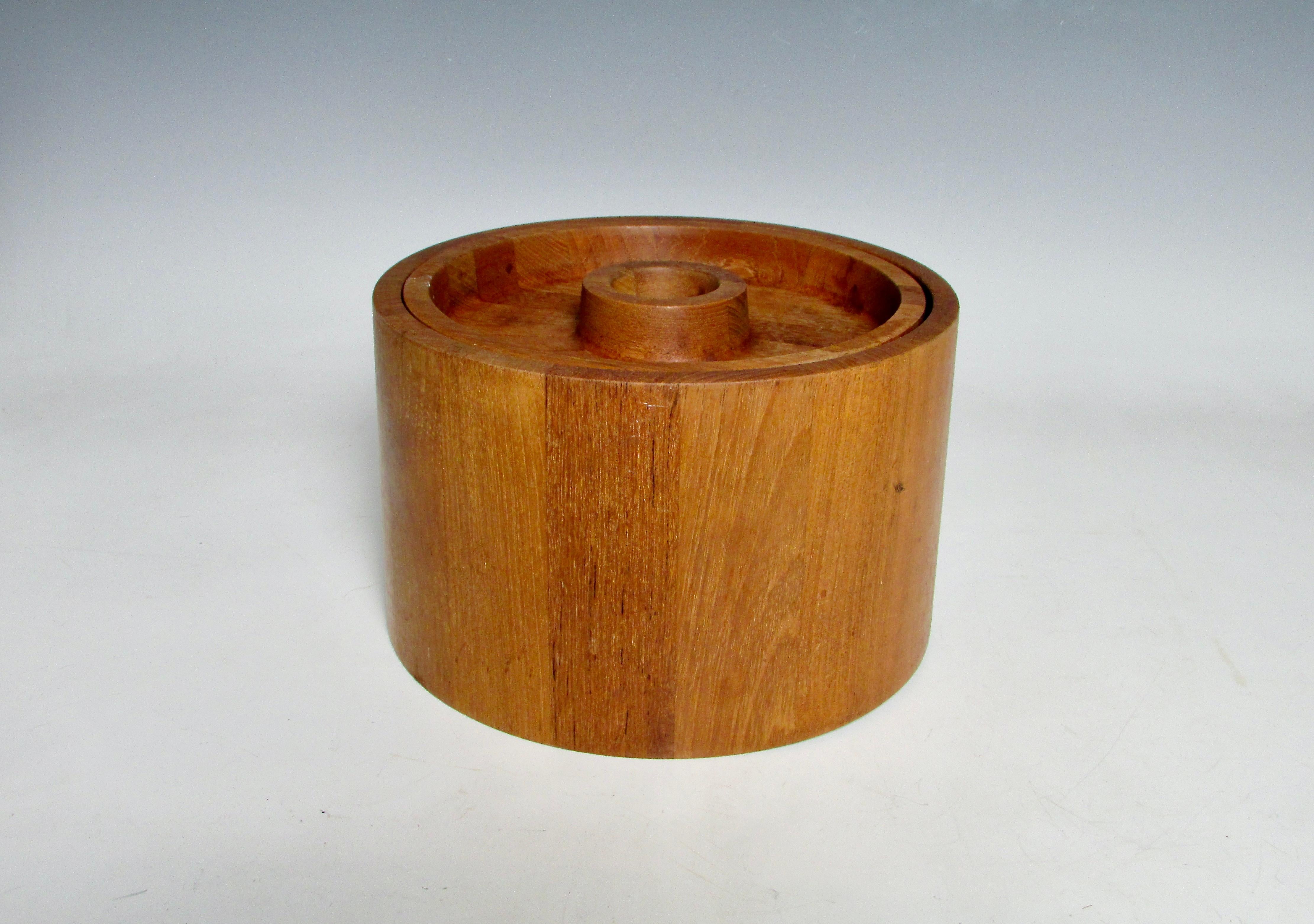 Danish Jens Quistgaard JHQ Dansk Denmark Round Teak Ice Bucket For Sale