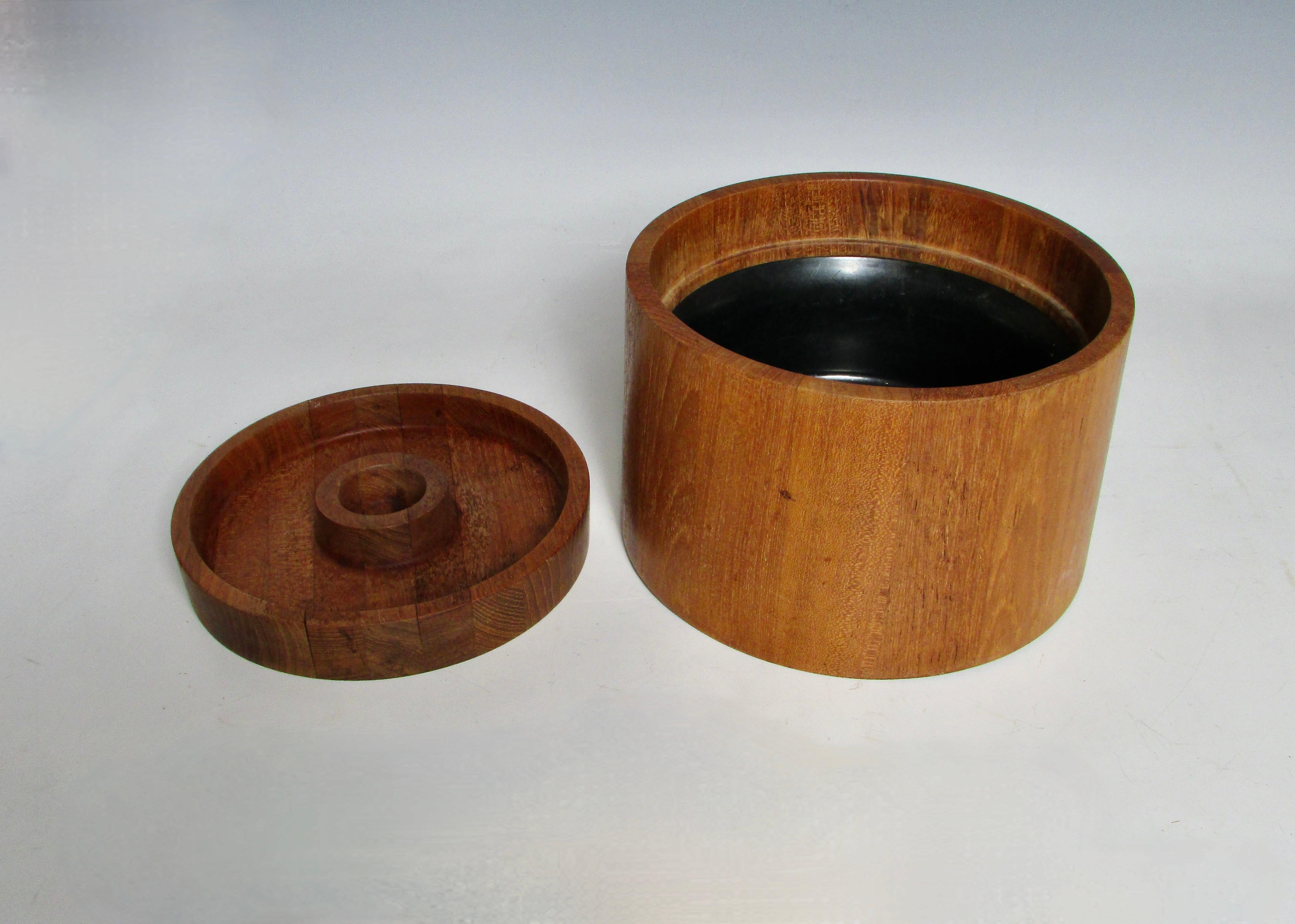 20th Century Jens Quistgaard JHQ Dansk Denmark Round Teak Ice Bucket For Sale