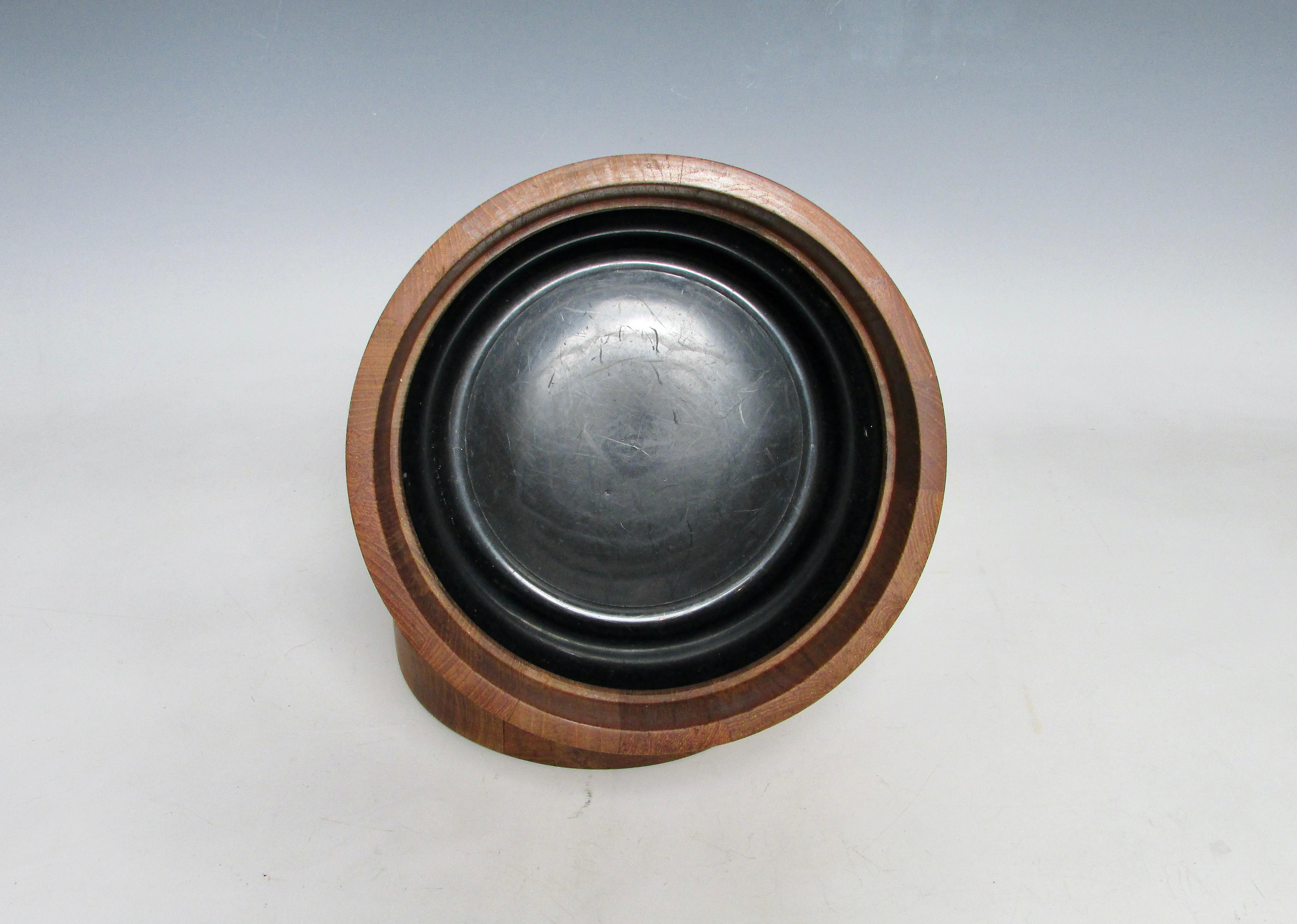 Jens Quistgaard JHQ Dansk Denmark Round Teak Ice Bucket For Sale 1