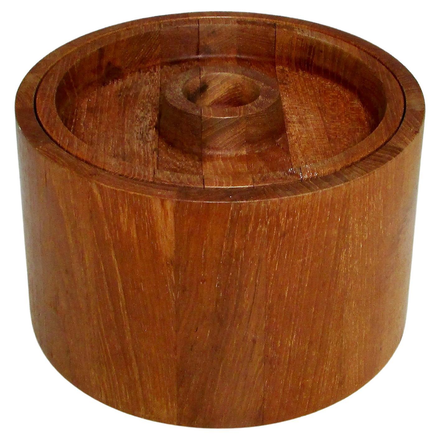 Jens Quistgaard JHQ Dansk Denmark Round Teak Ice Bucket For Sale
