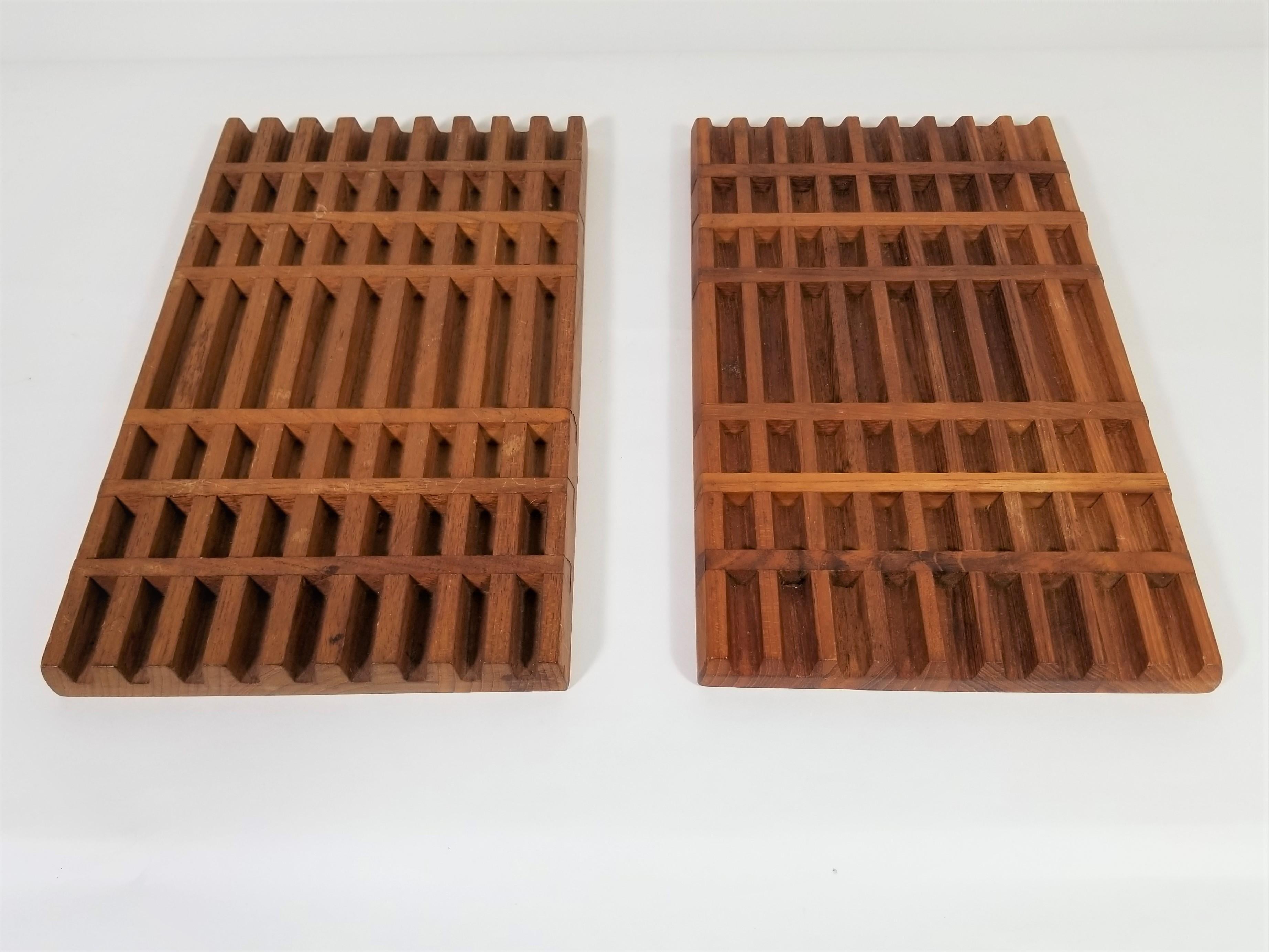 Midcentury pair of teak grates by Jens Quistgaard for Dansk Denmark.