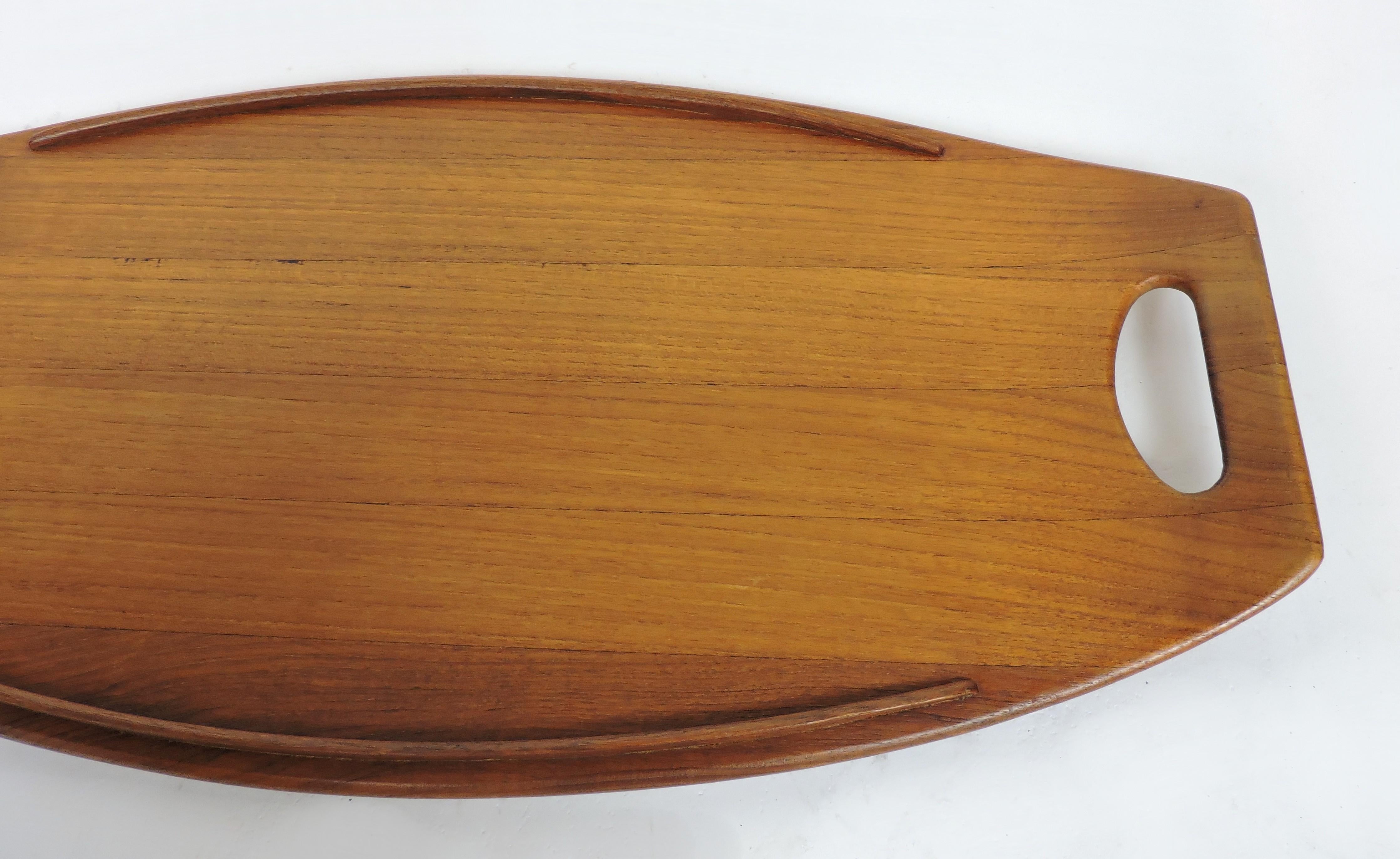 Mid-20th Century Jens Quistgaard Large Teak Danish Modern Surfboard Tray for Dansk