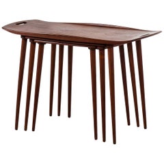 Jens Quistgaard Nesting Tables in Teak by Nissen in Denmark