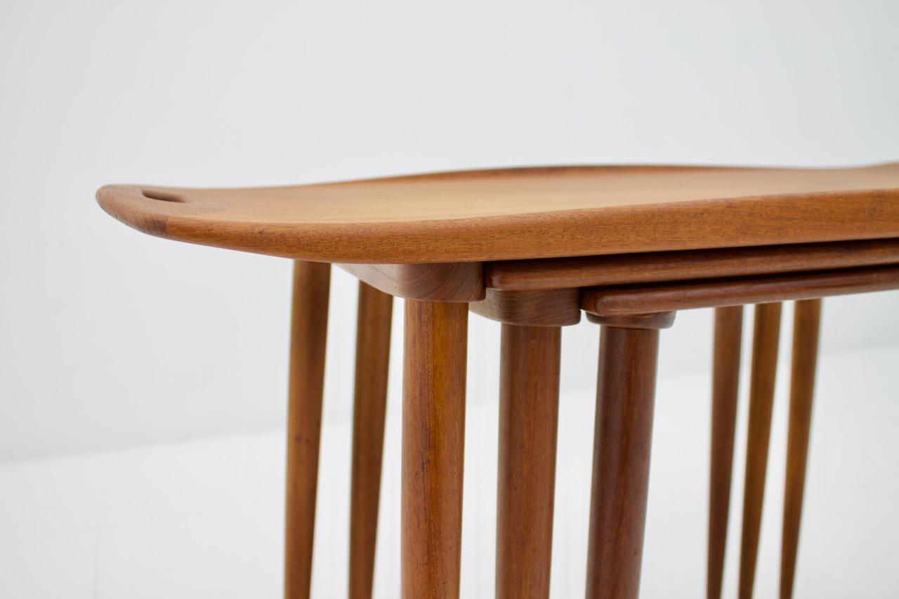 Scandinavian Modern Jens Quistgaard Nesting Tables in Teak Wood, Denmark, 1960s