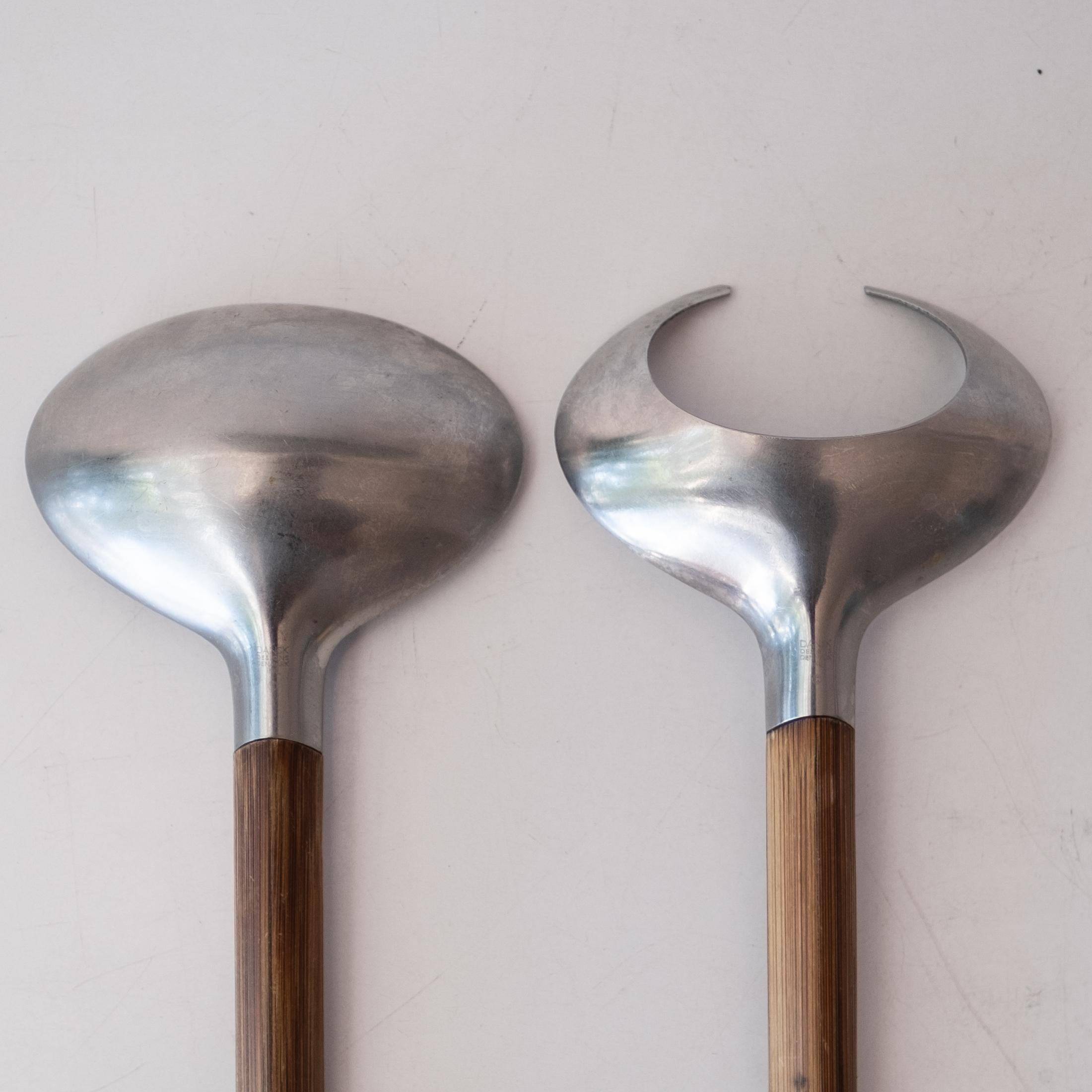 Jens Quistgaard Rare Dansk Toke Stainless Flatware Serving Pieces In Good Condition In San Diego, CA