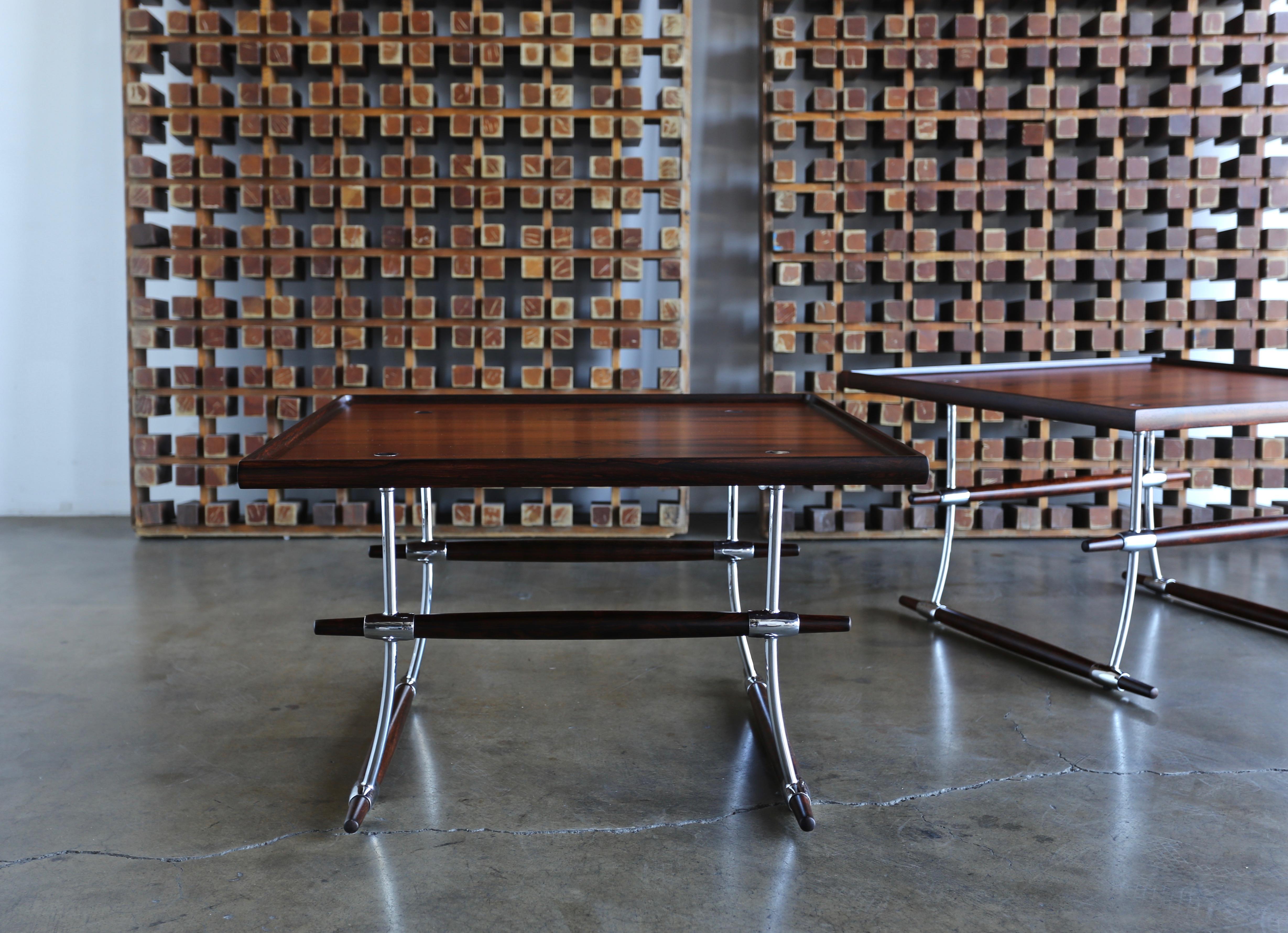 Jens Quistgaard Rare Pair of Rosewood Tables for Nissen Denmark, 1960 1