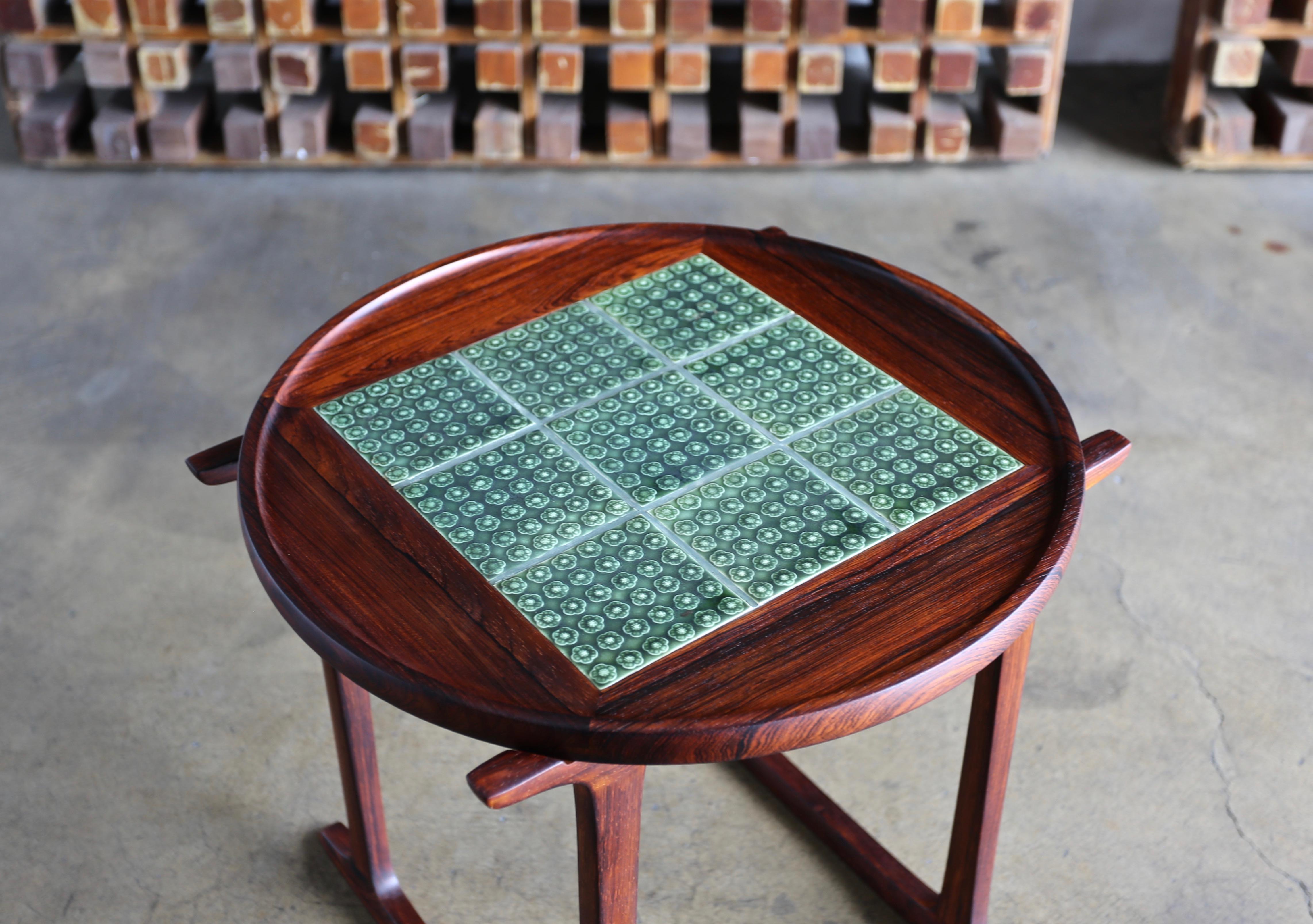 Jens Quistgaard Rosewood & Tile Side Table for Richard Nissen, circa 1966  7