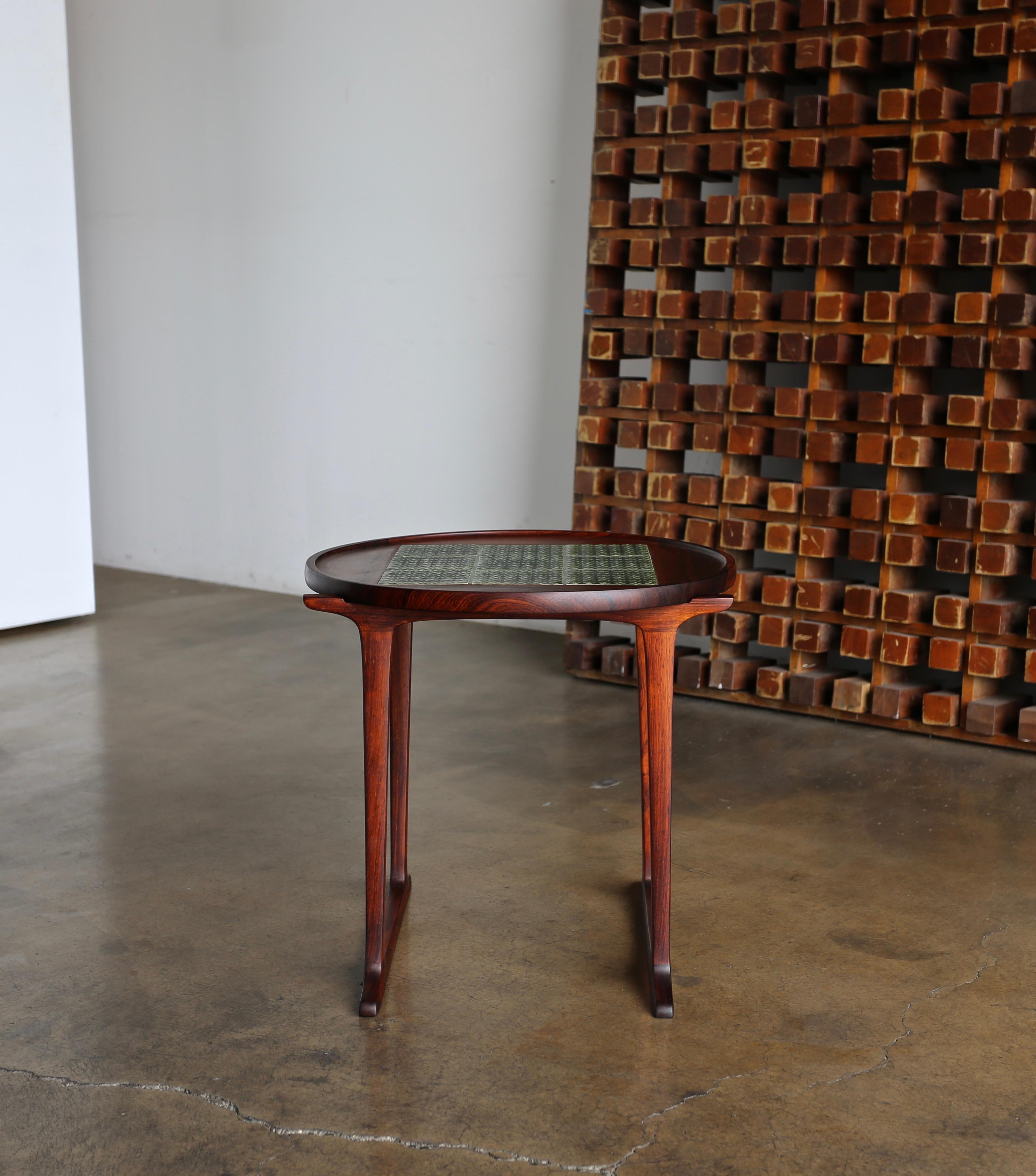 20th Century Jens Quistgaard Rosewood & Tile Side Table for Richard Nissen, circa 1966 