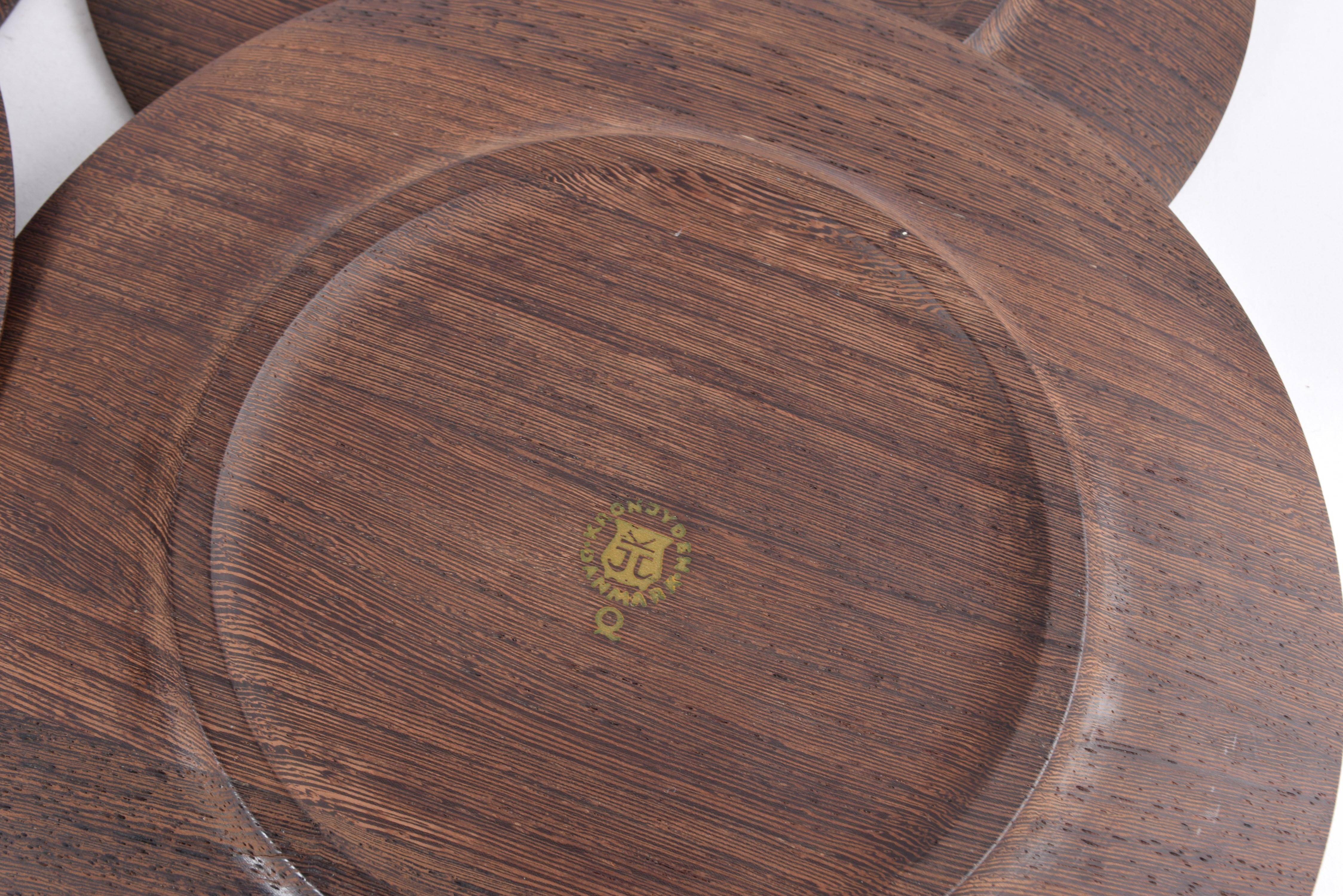 Jens Quistgaard Set of 4 Coaster Plates Wengé Rare Wood, Kronjyden Danemark 1960s en vente 3