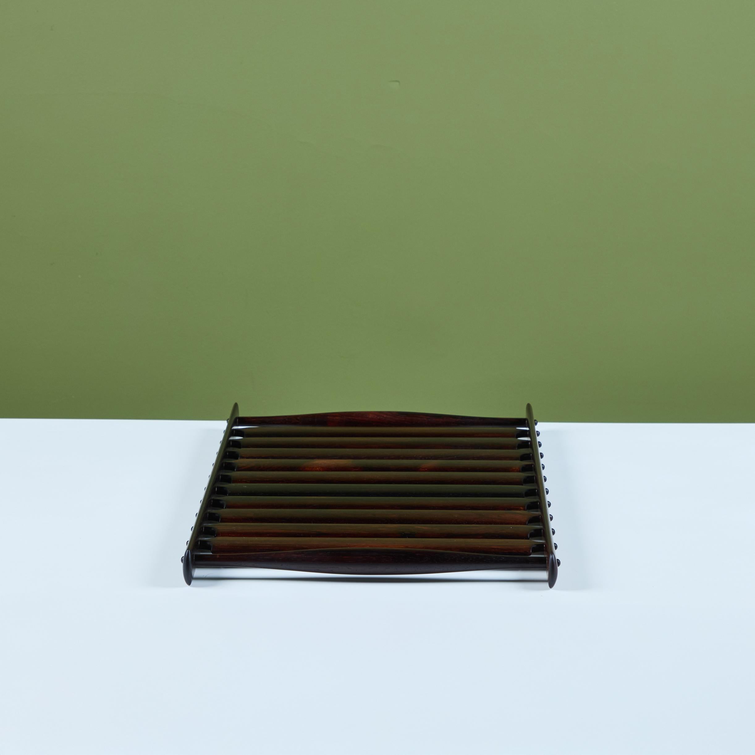 Bandeja de listones de palisandro Jens Quistgaard para la colección 
