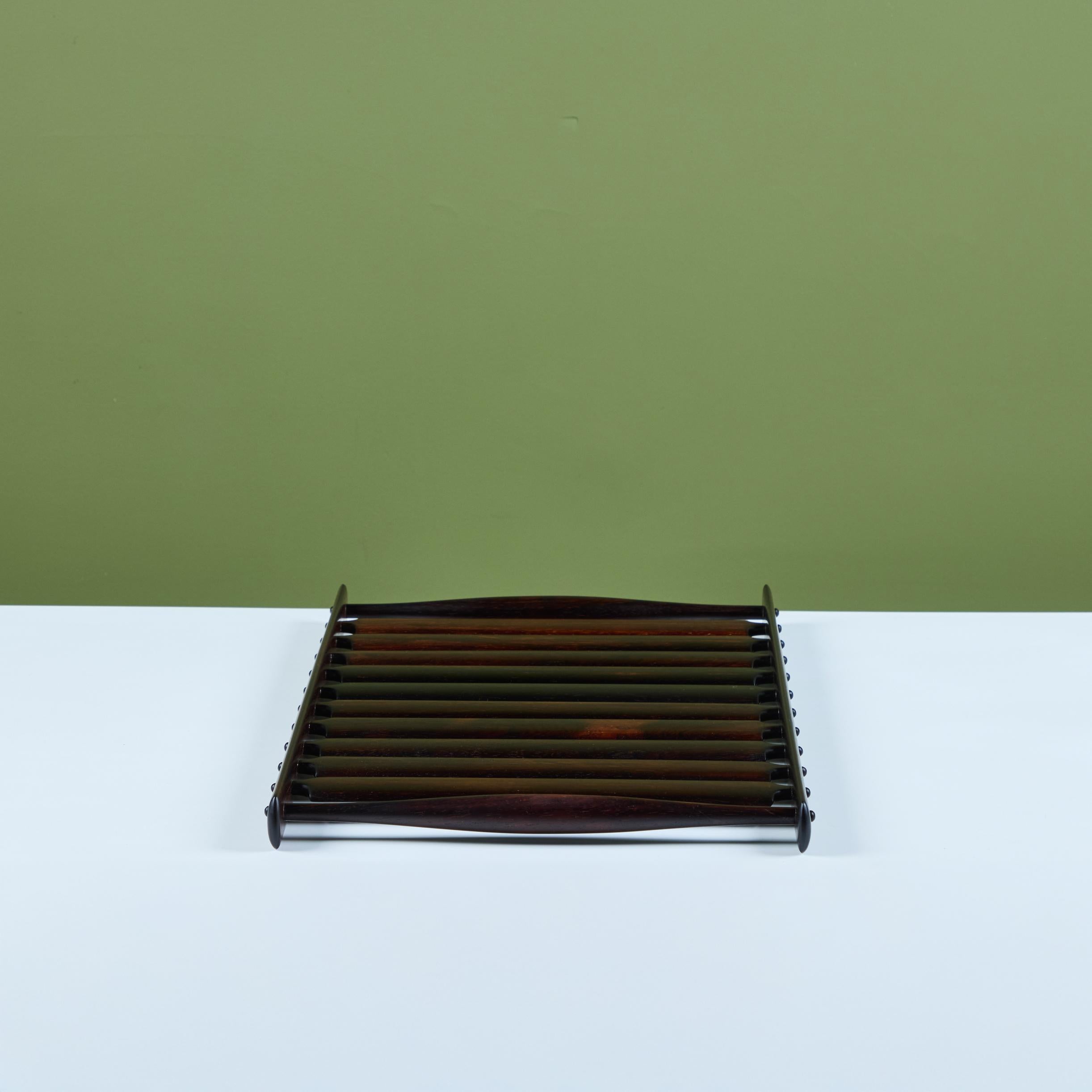 Bandeja de listones de palisandro Jens Quistgaard para la colección 