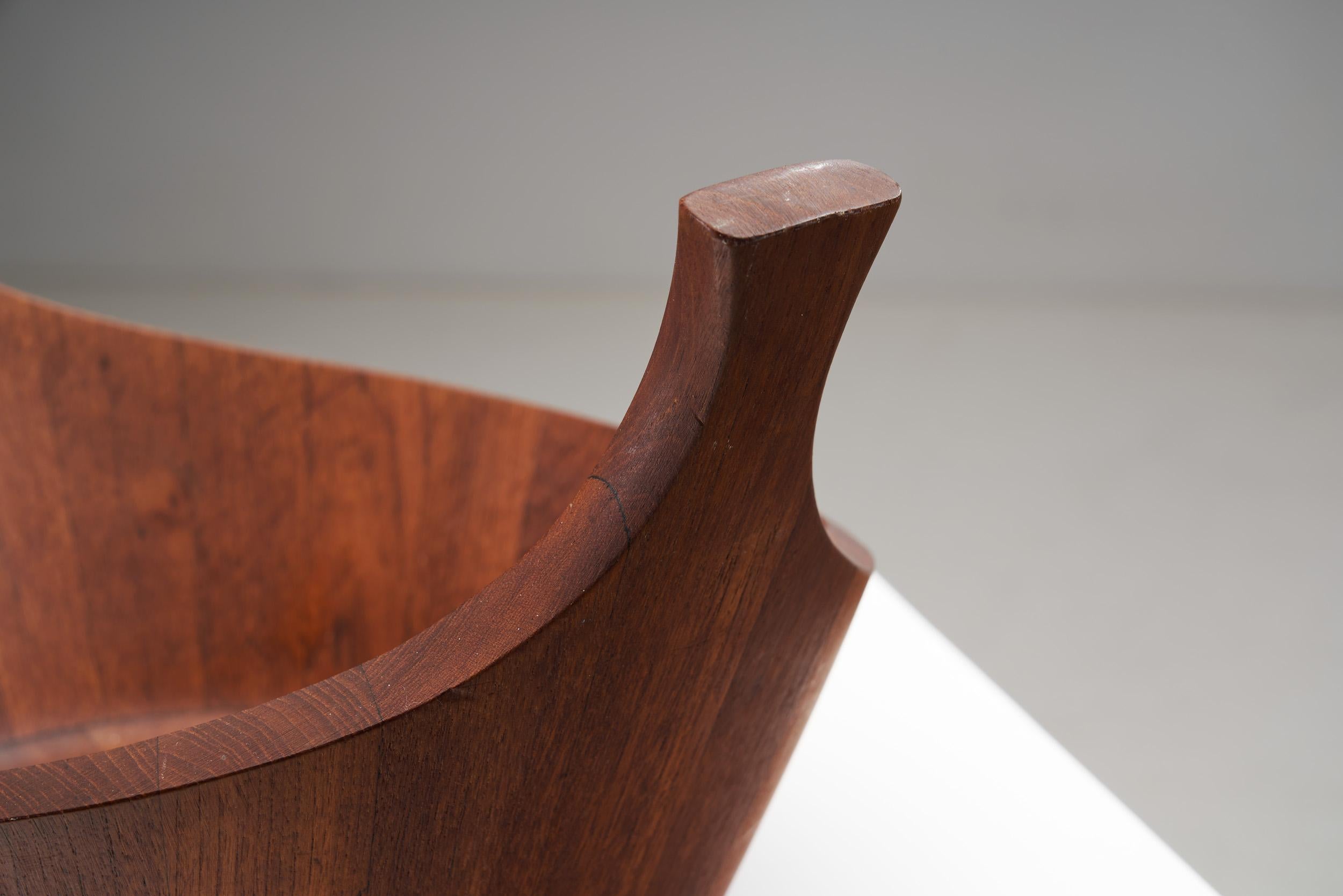 Wood Jens Quistgaard Staved Teak Bowl for Dansk Design, Denmark, 1950s