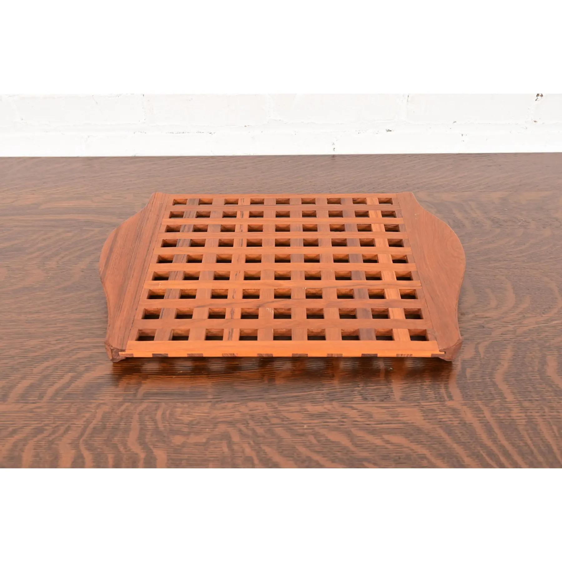Mid-Century Modern Jens Quistgaard Style Danish Modern Sculpted Teak Serving Tray, Circa 1970s For Sale