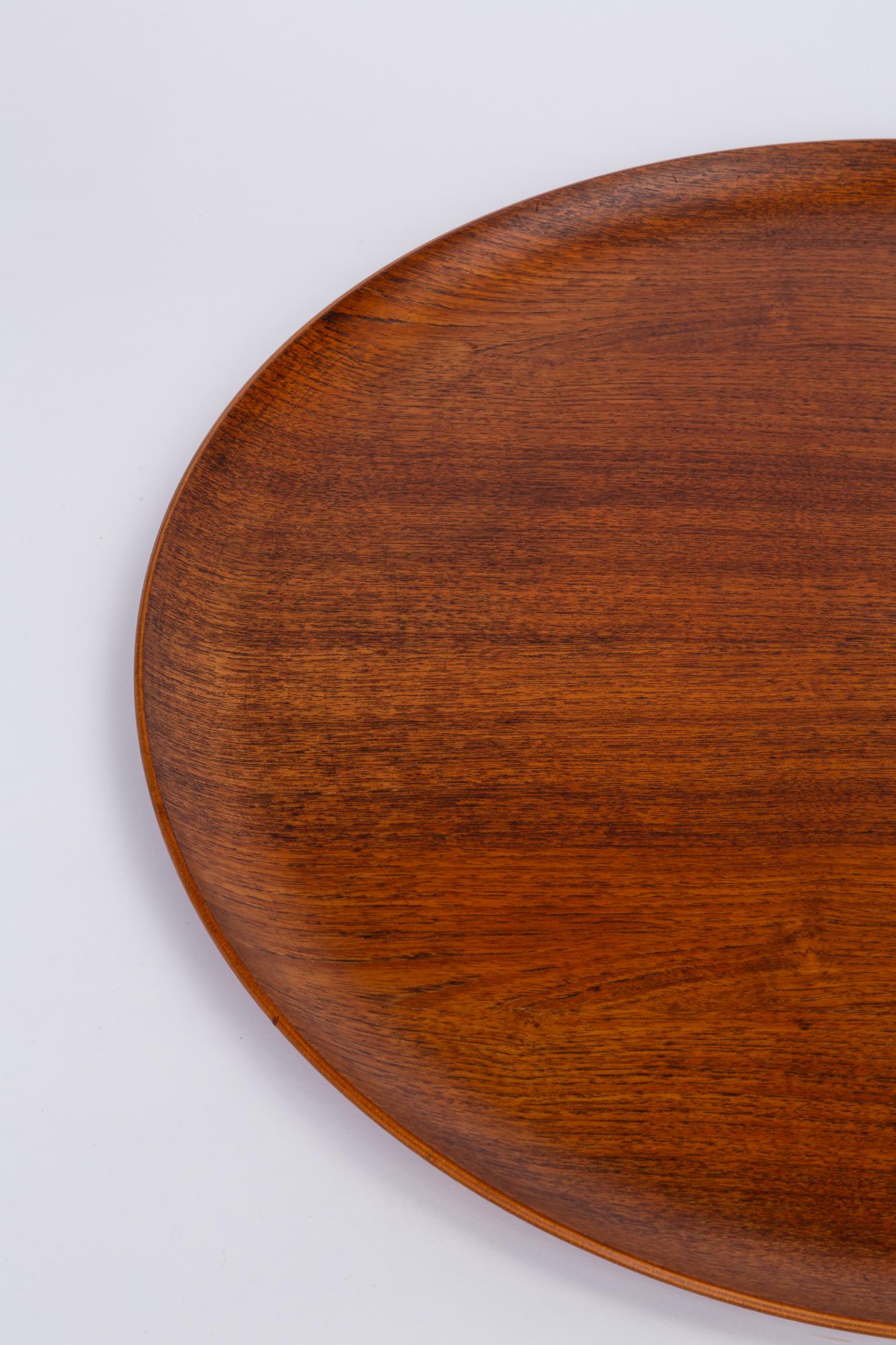 Jens Quistgaard Style Teak Tray with Curved Edge 1