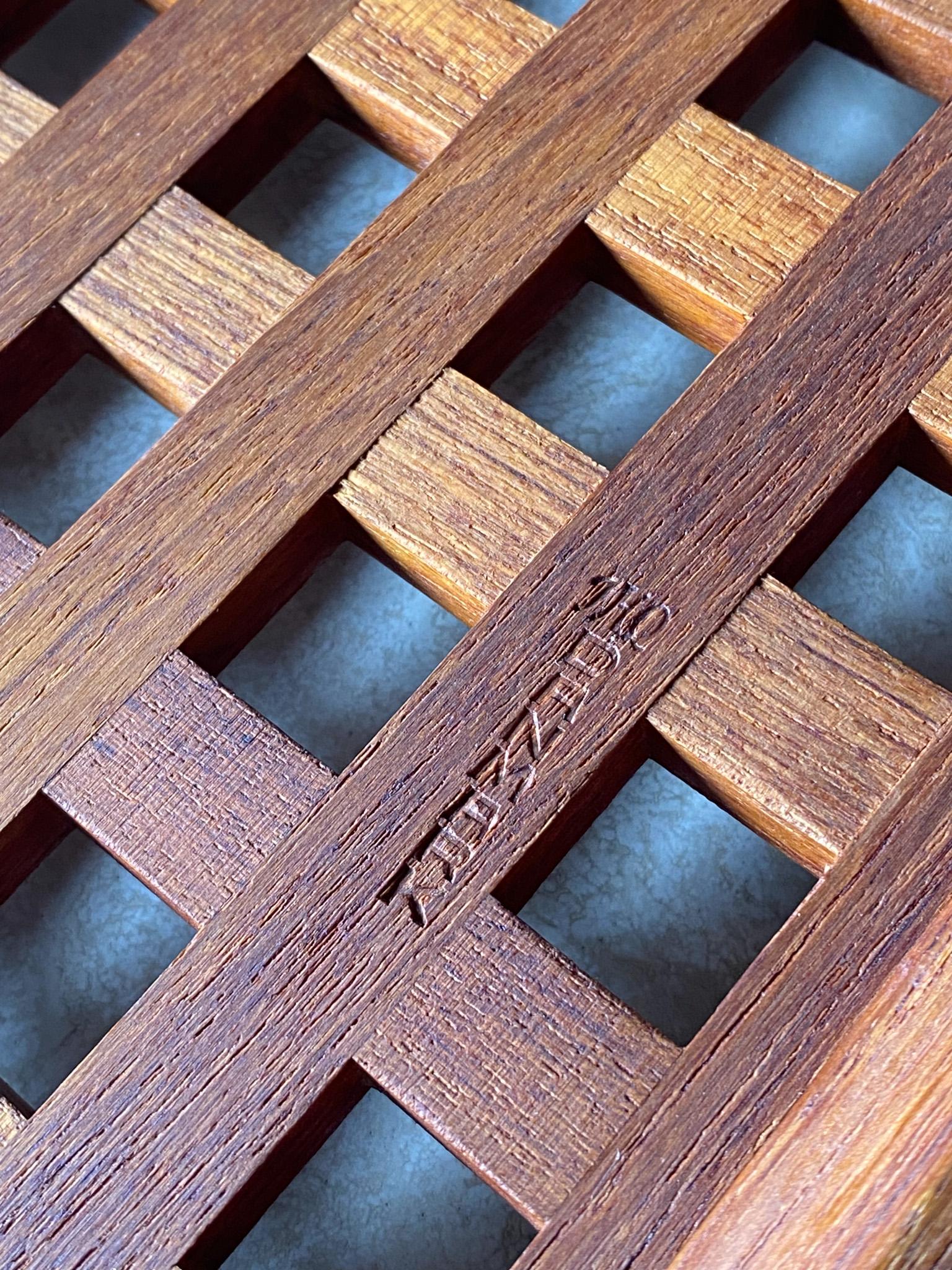 Jens Quistgaard Teak Lattice Tray W/ Glass Inserts Dansk, Denmark, 1960s 7