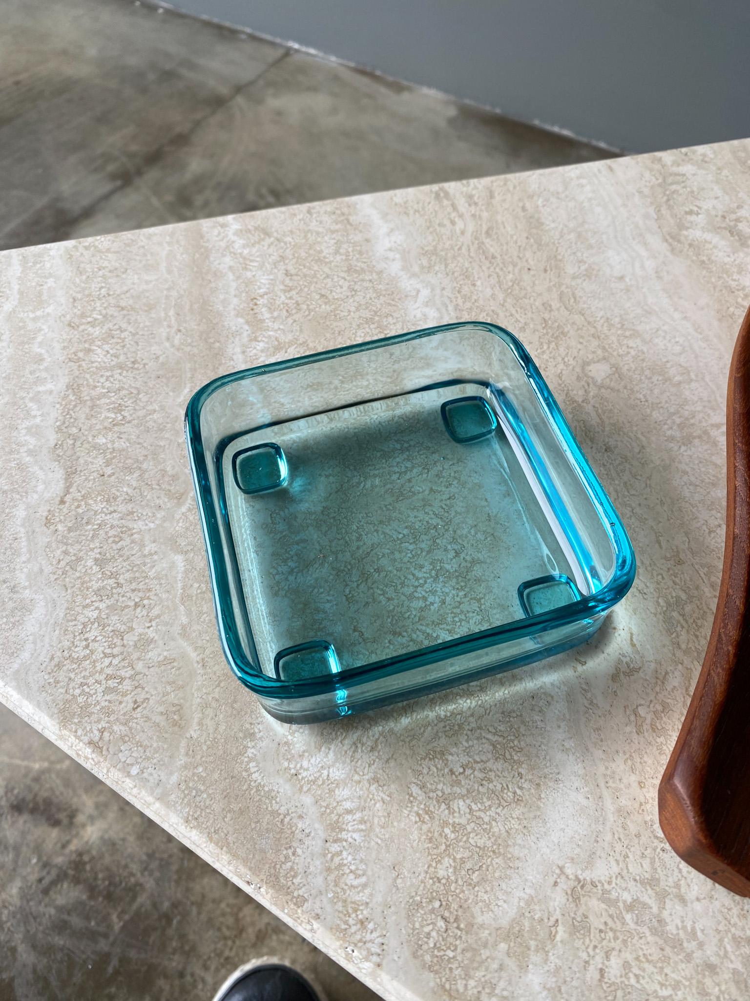 Jens Quistgaard Teak Lattice Tray W/ Glass Inserts Dansk, Denmark, 1960s In Good Condition In San Juan Capistrano, CA