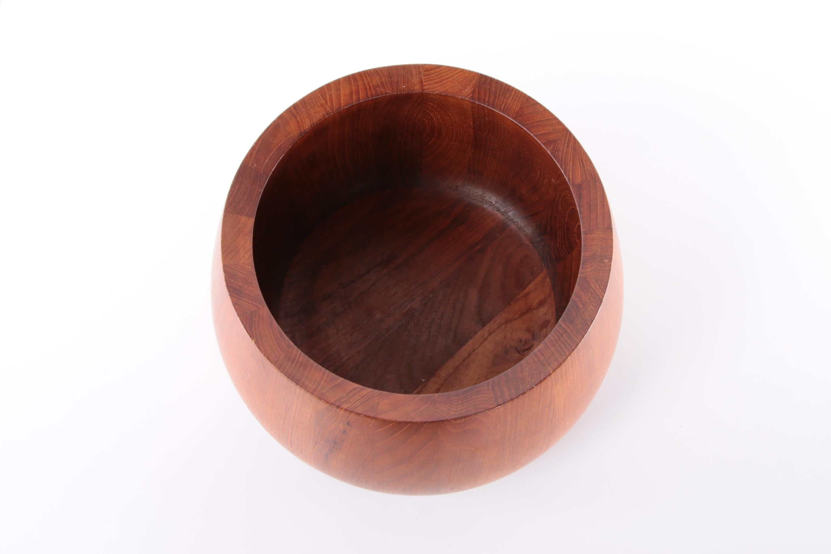 Danish Jens Quistgaard Teak Wooden Bowl with Salad Cutlery by Dansk Design