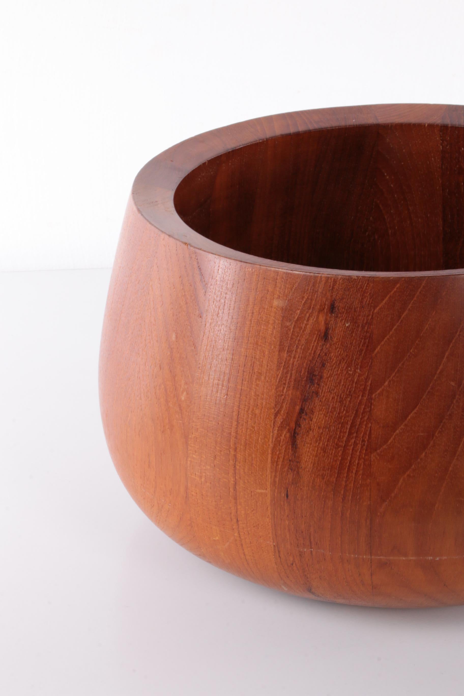 Jens Quistgaard Teak Wooden Bowl with Salad Cutlery by Dansk Design 2