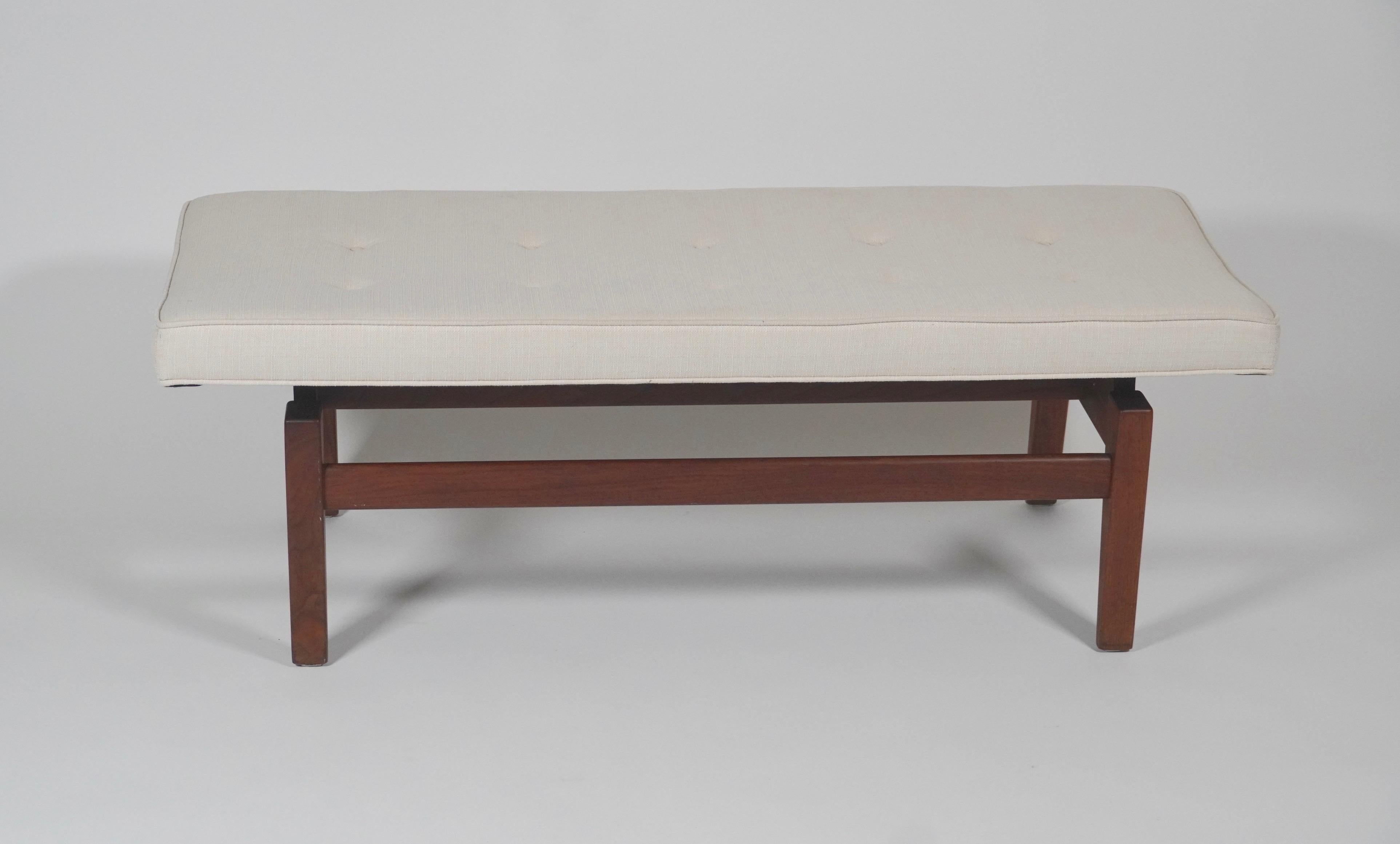 Hand-Crafted Jens Risom '1916-2016' Floating Bench in Silk & Walnut for Jens Risom Design Inc For Sale