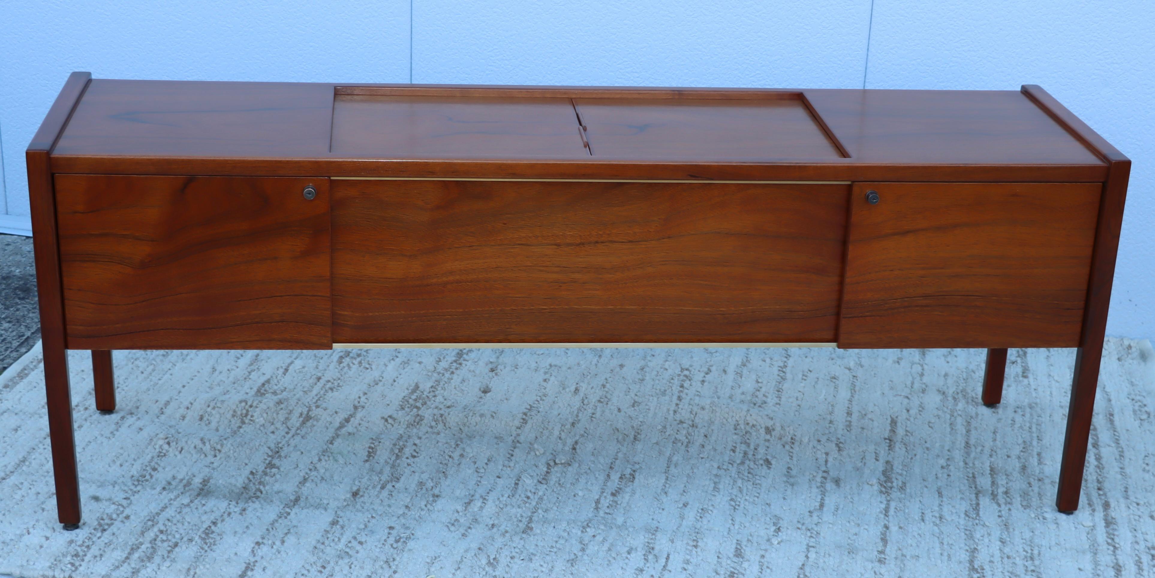 Mid-Century Modern Jens Risom 1970s Paldao Wood Modernist File Cabinet For Sale