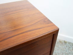 Jens Risom 3 Drawer Chest of Drawers, Walnut and Brass