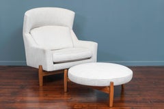 Jens Risom Big Chair and Ottoman by Ralph Pucci
