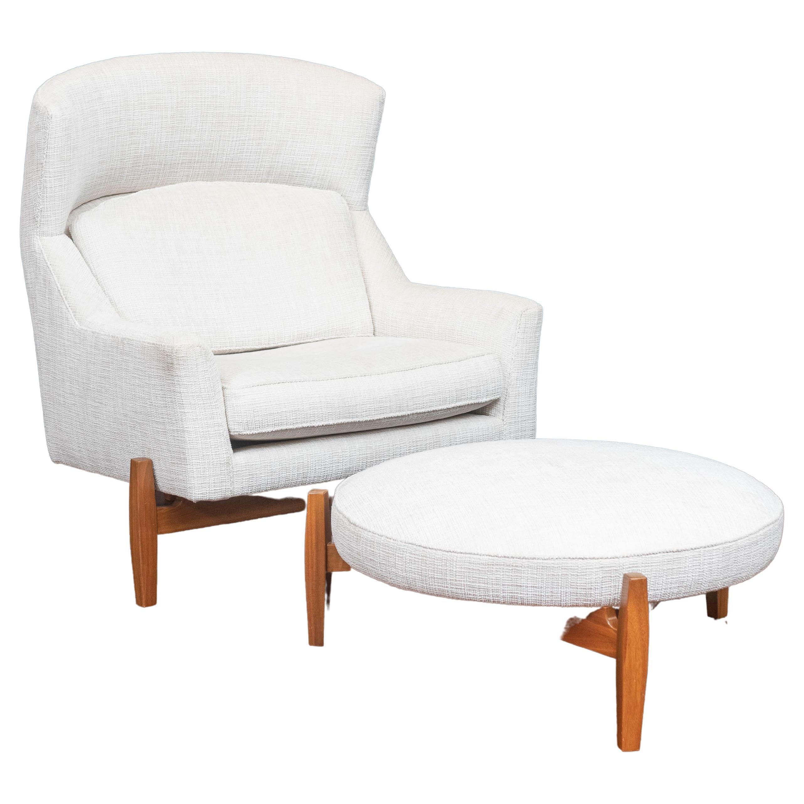 Jens Risom Big Chair and Ottoman by Ralph Pucci