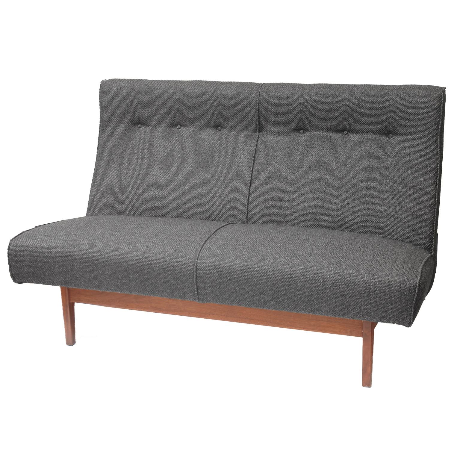 Jens Risom Charcoal Grey Sofa and Matching Love Seat Model U251 2