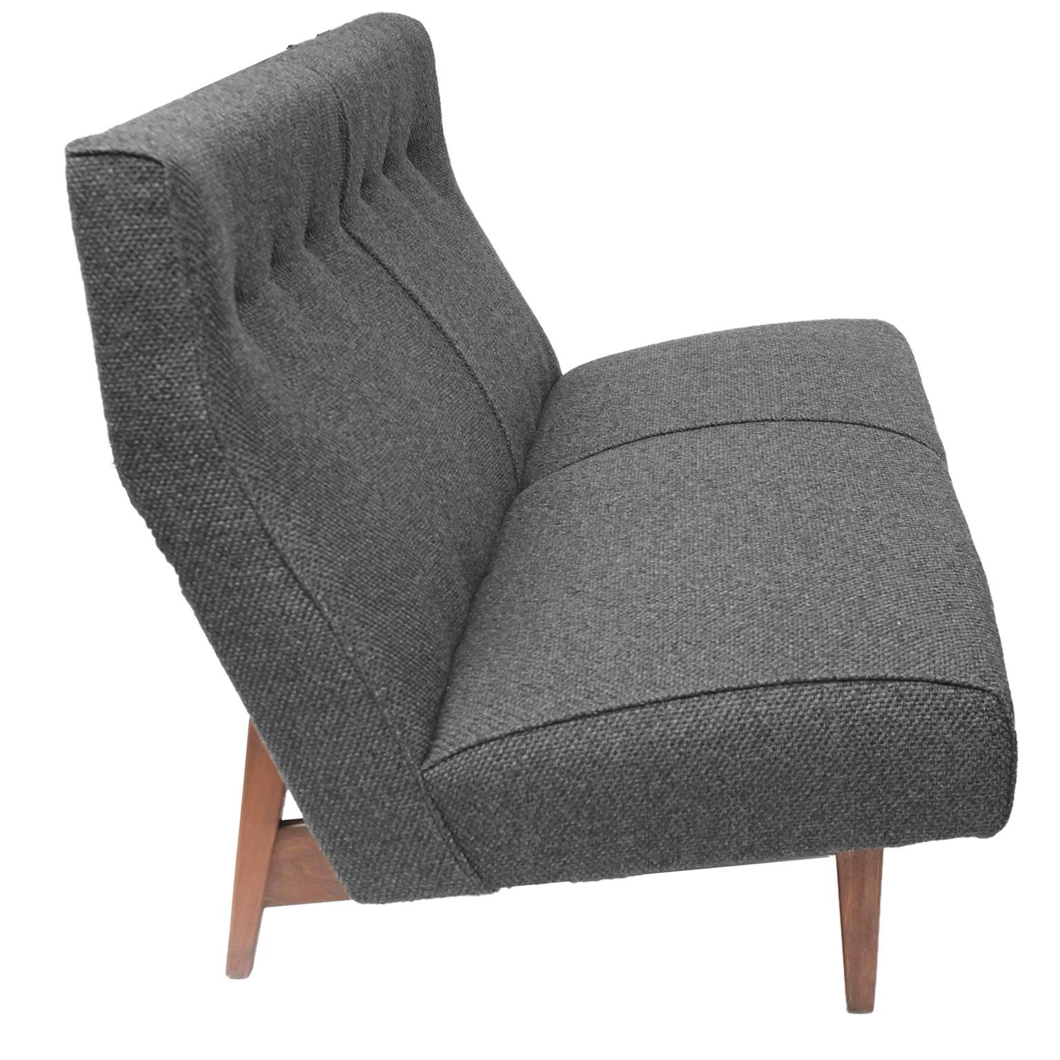 Jens Risom Charcoal Grey Sofa and Matching Love Seat Model U251 4