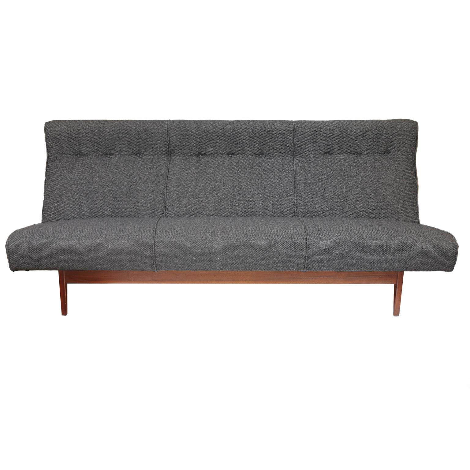 Mid-Century Modern Jens Risom Charcoal Grey Sofa and Matching Love Seat Model U251