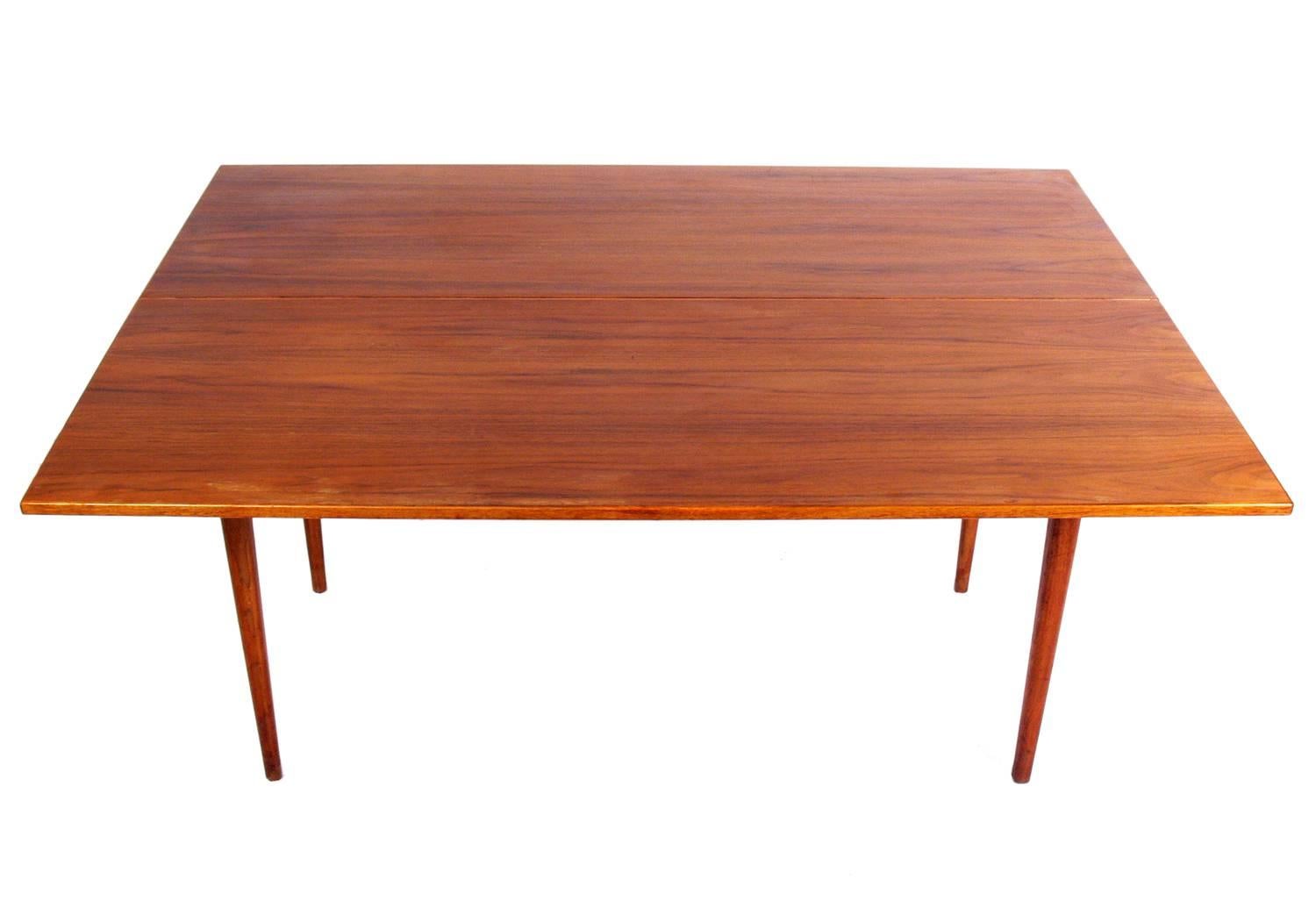 Mid-Century Modern Jens Risom Console Table Opens to Dining Table