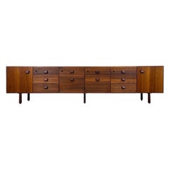 Jens Risom Credenza - 9 Foot Black Walnut Mid Century Modern Cabinet - Restored