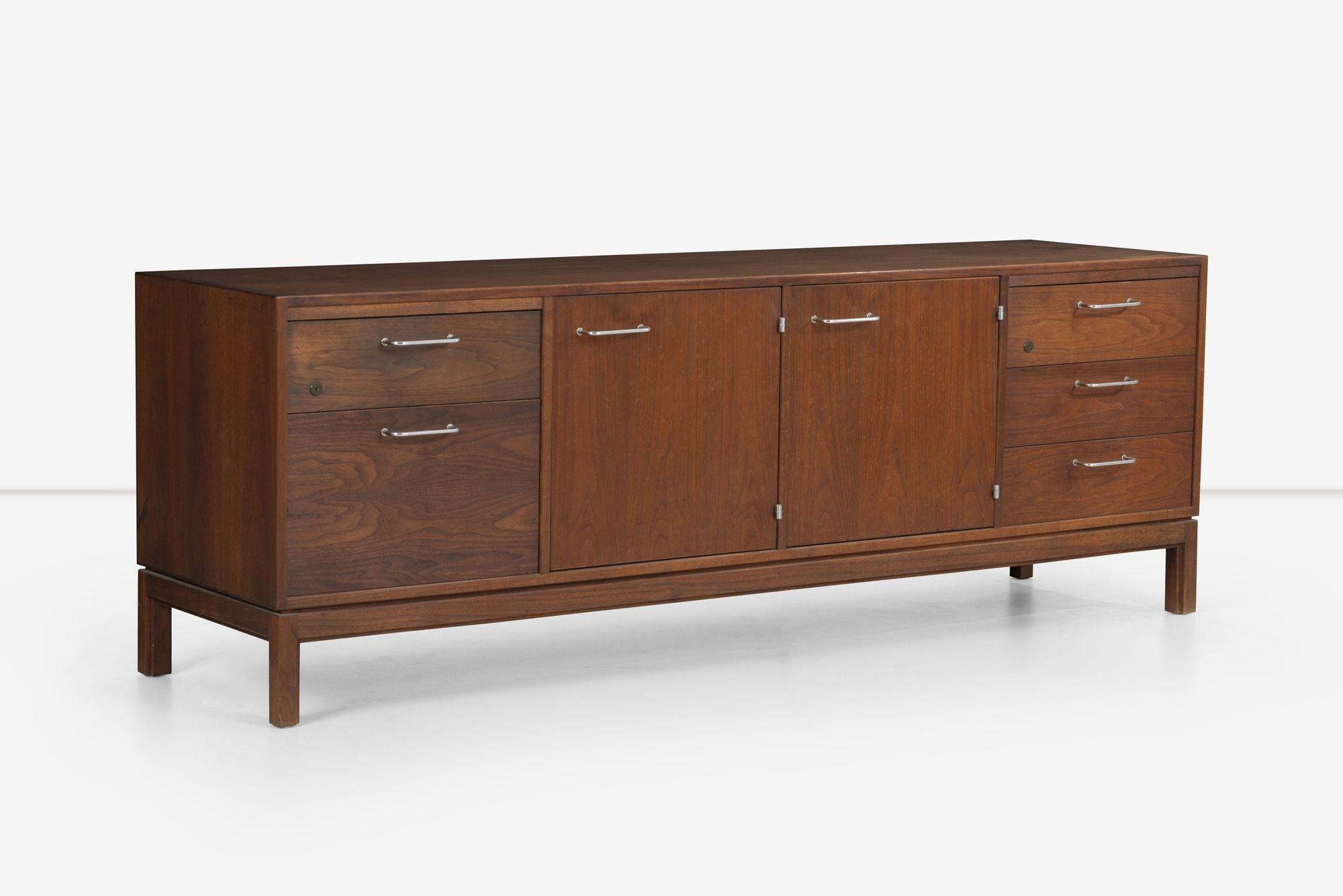 American Jens Risom Credenza in Oiled Walnut For Sale