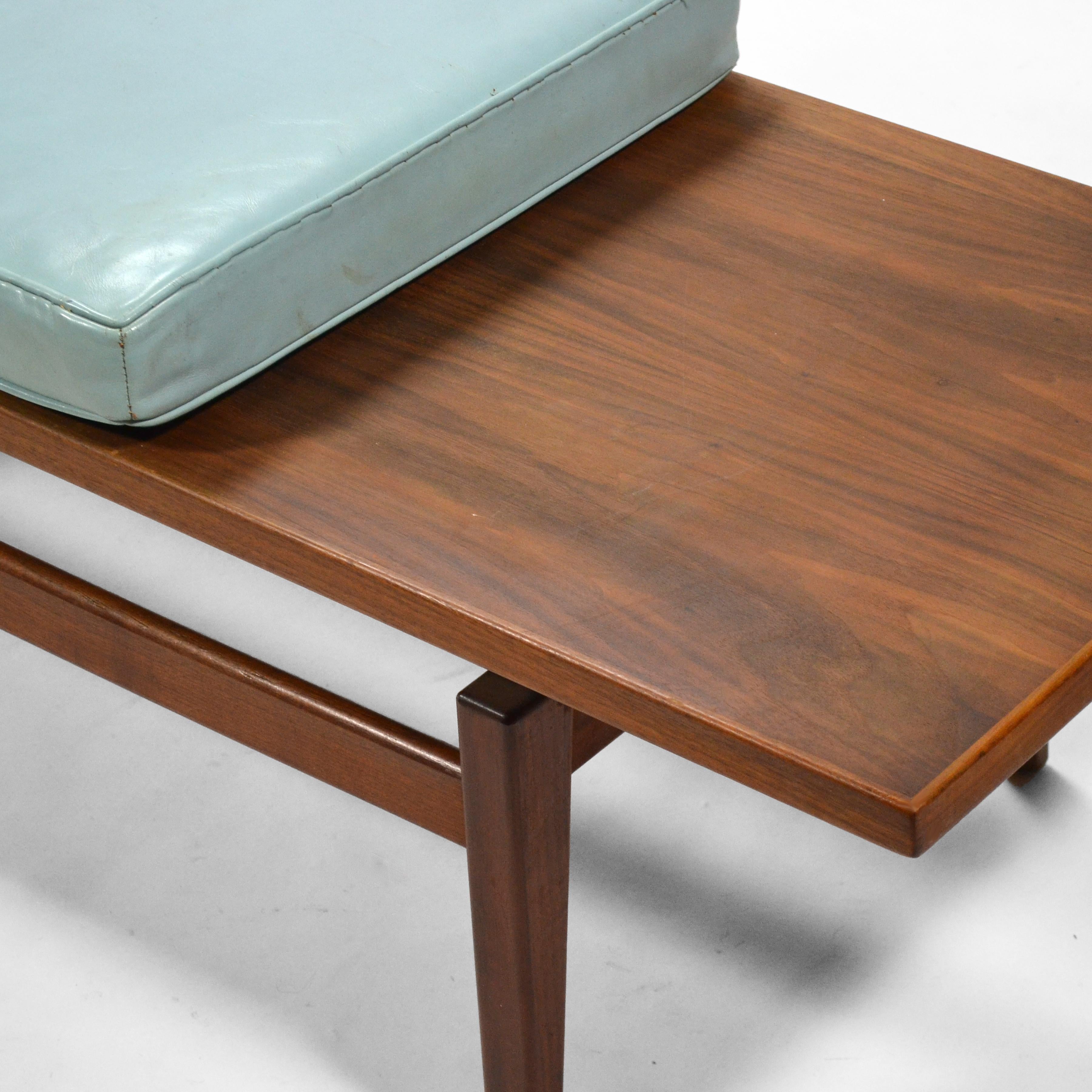 Jens Risom Custom Eight Foot Walnut Table/ Bench For Sale 1