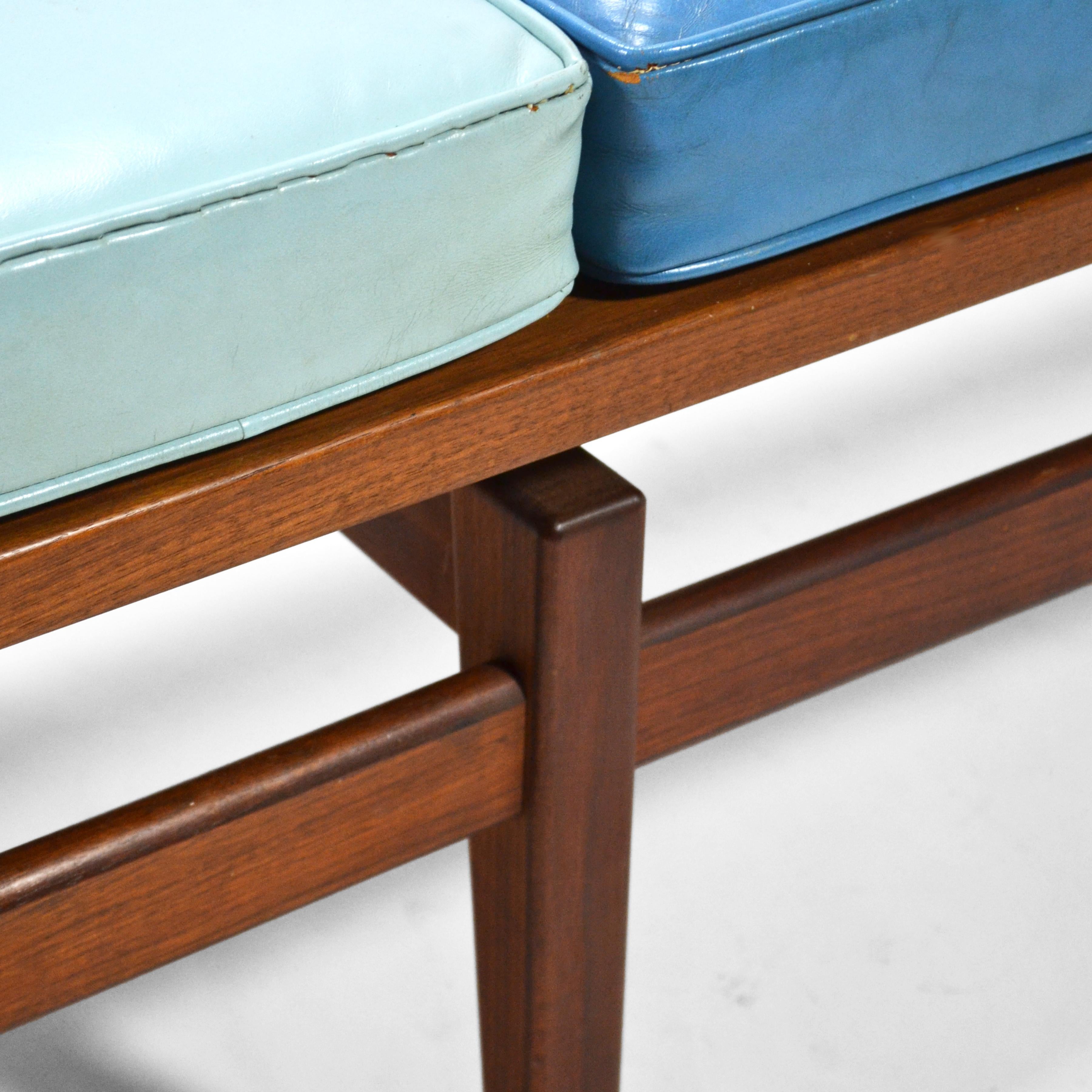 Jens Risom Custom Eight Foot Walnut Table/ Bench For Sale 2