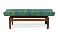 Jens Risom Danish Blue and Green Southwestern Pattern Upholstery