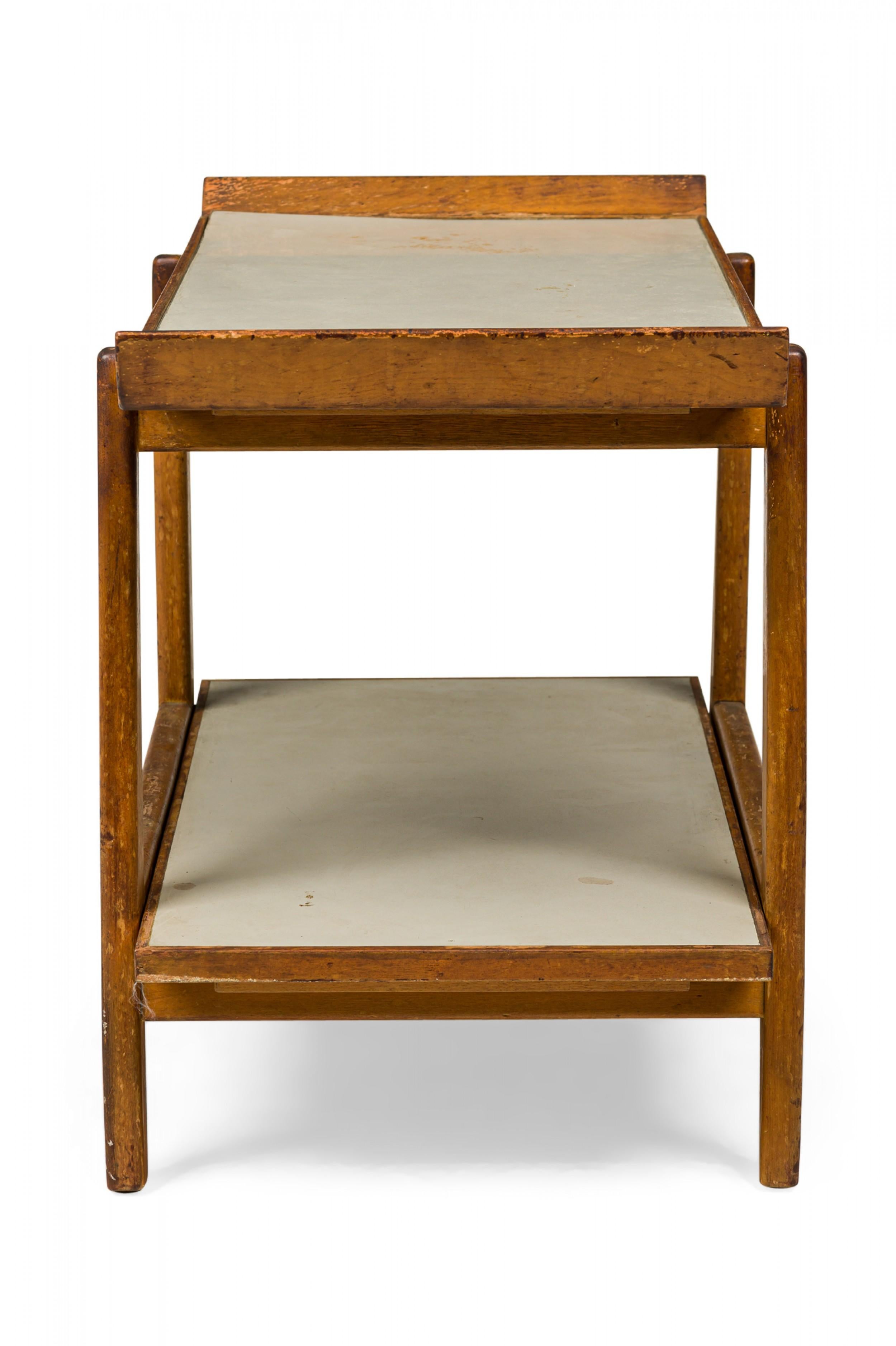 Jens Risom Danish Mid-Century Birch and Light Gray Laminate Serving Table For Sale 4