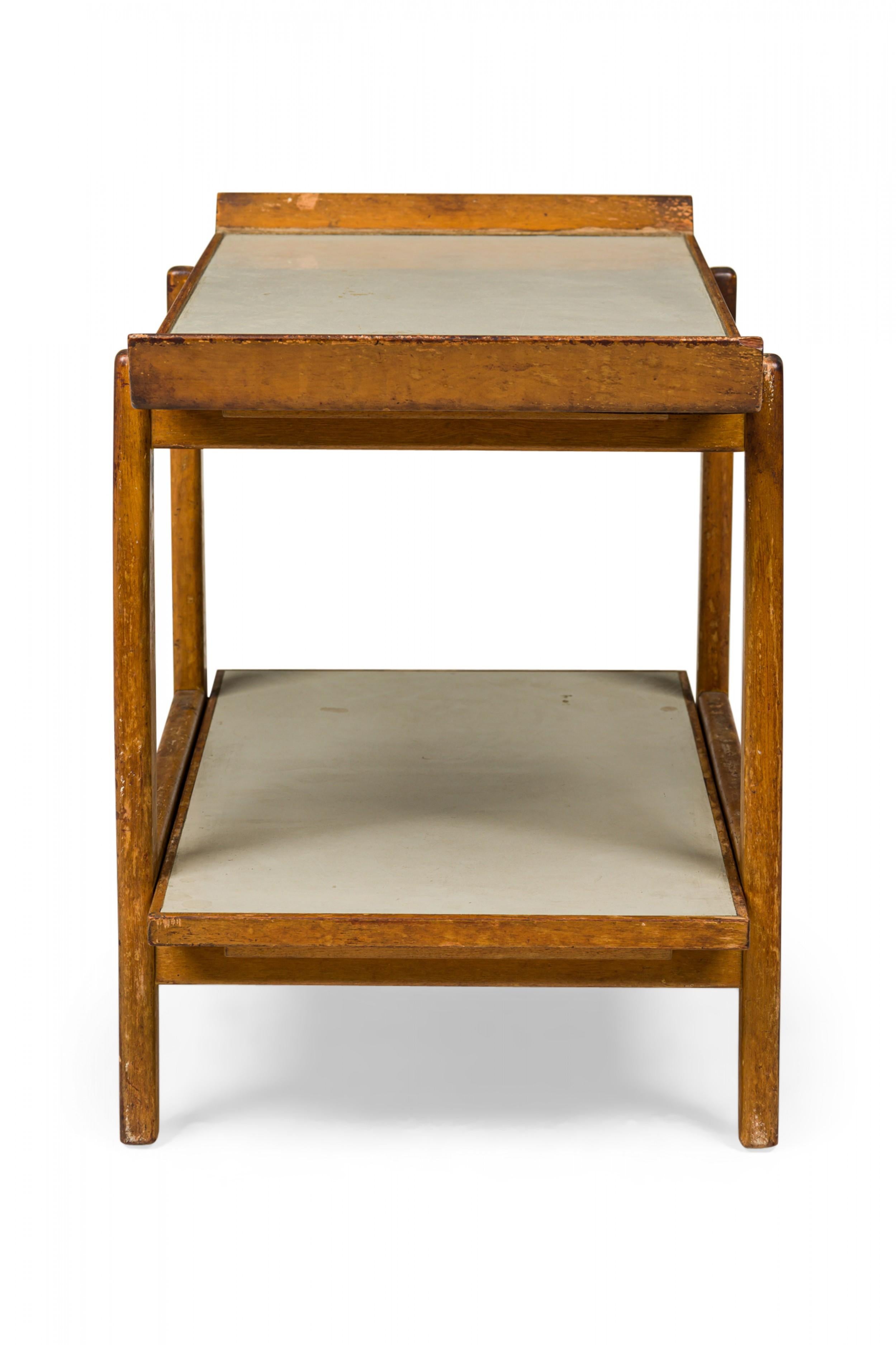 Jens Risom Danish Mid-Century Birch and Light Gray Laminate Serving Table For Sale 5