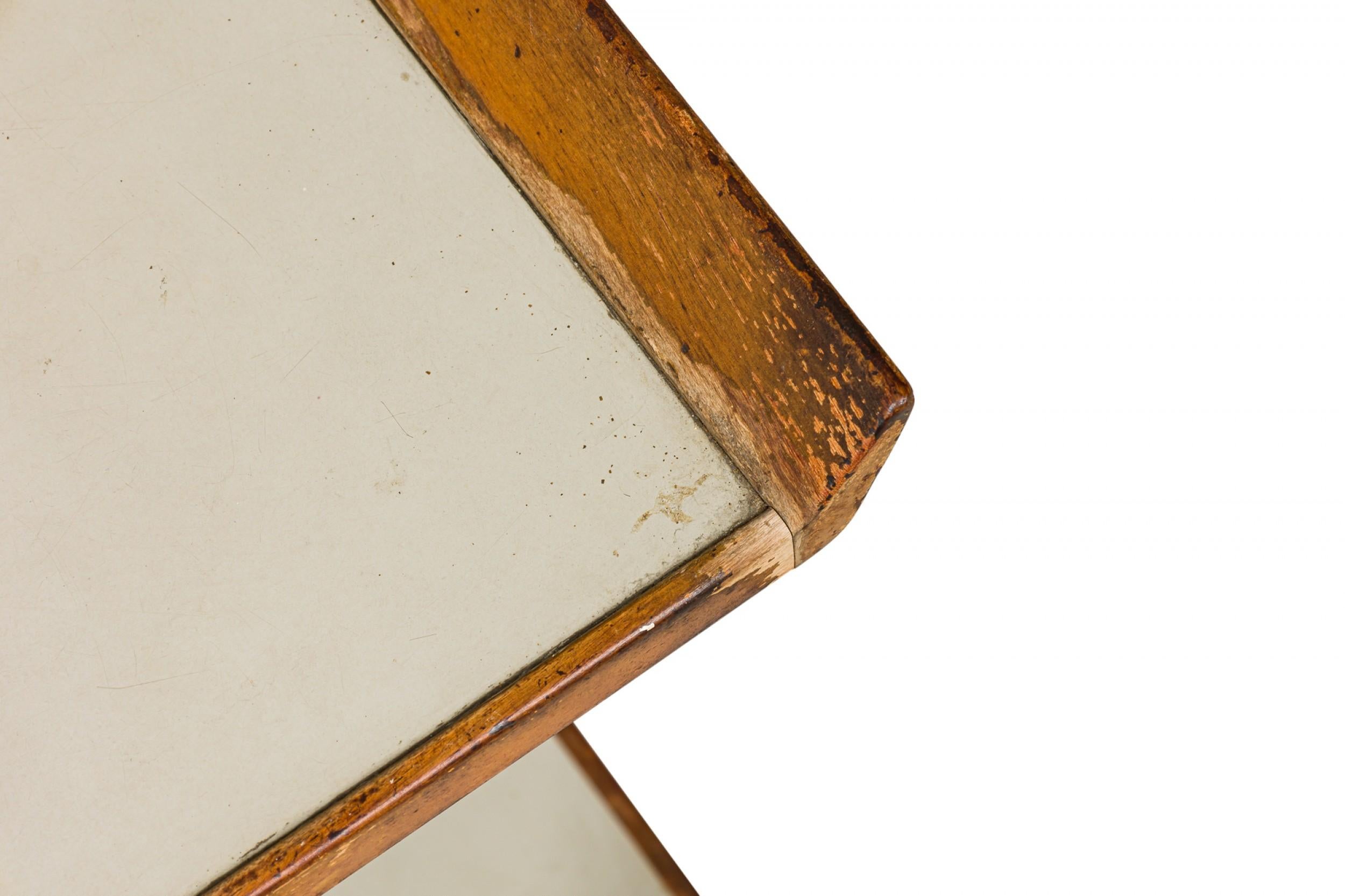 Scandinavian Modern Jens Risom Danish Mid-Century Birch and Light Gray Laminate Serving Table For Sale