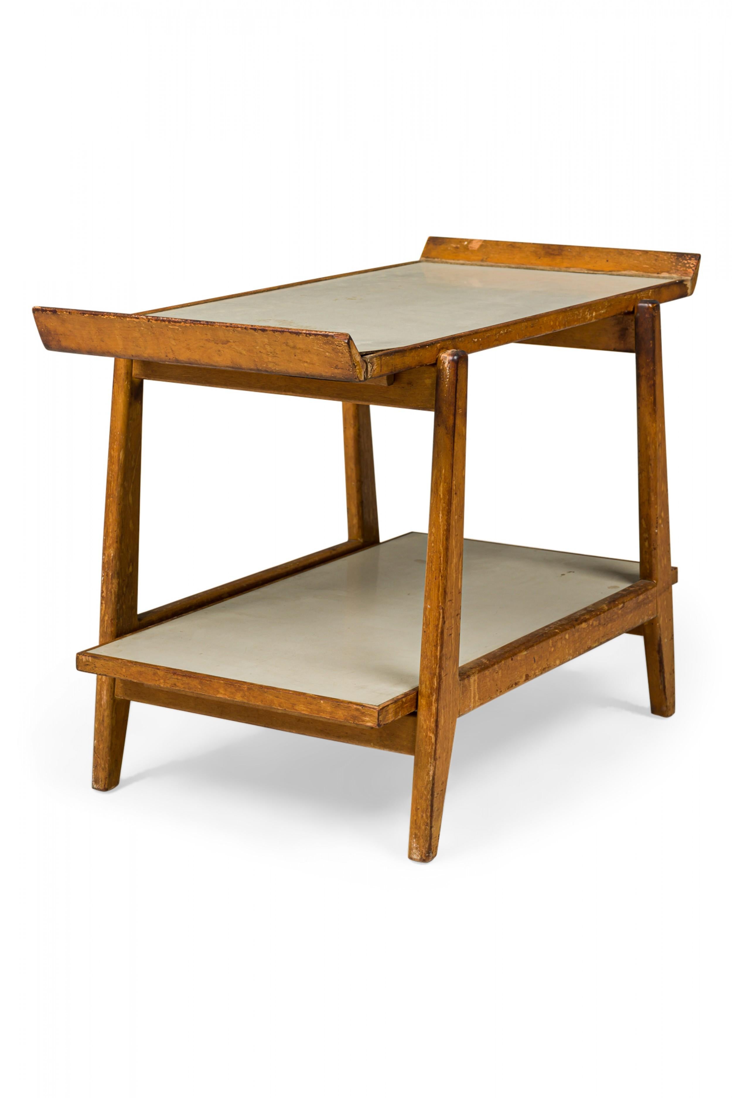 Jens Risom Danish Mid-Century Birch and Light Gray Laminate Serving Table For Sale 2